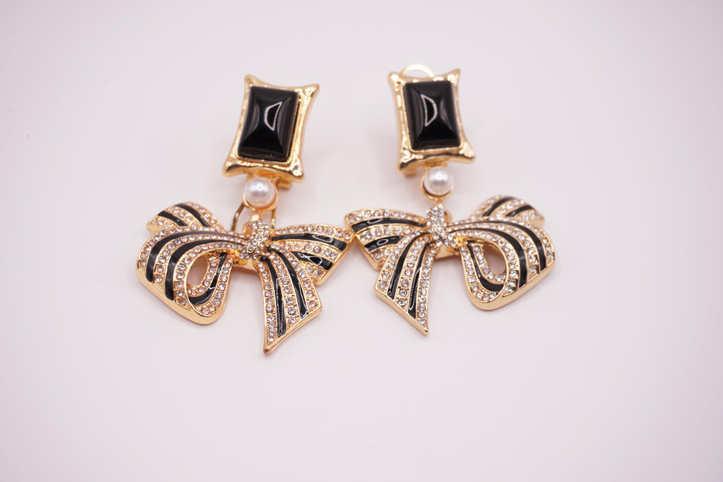 Black Bow Earrings