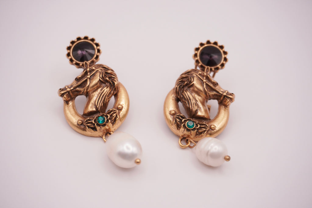 Horse Pearl Earrings