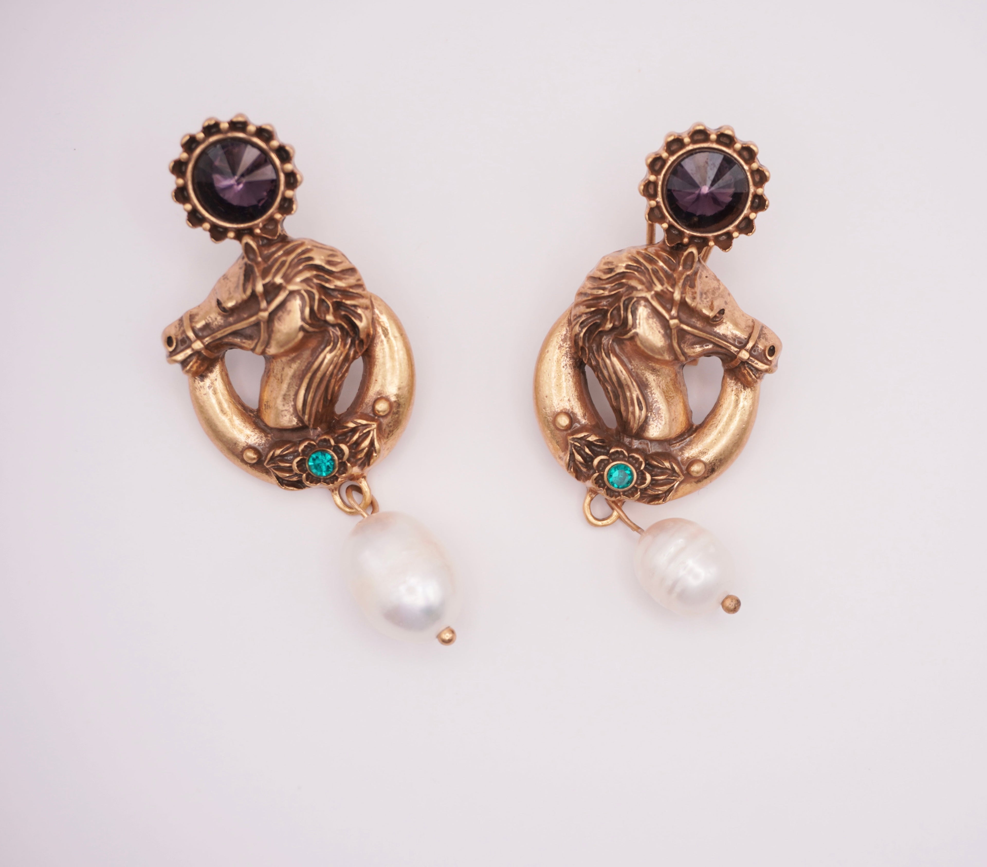 Horse Pearl Earrings