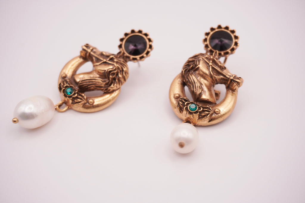 Horse Pearl Earrings