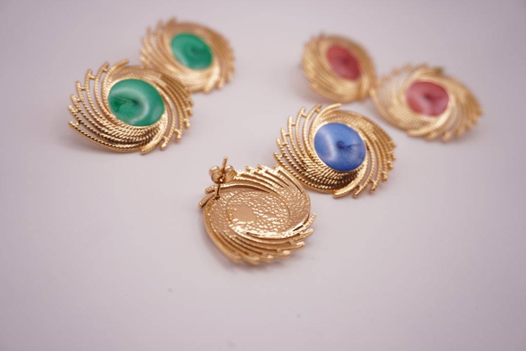 Swirl Gem Earrings