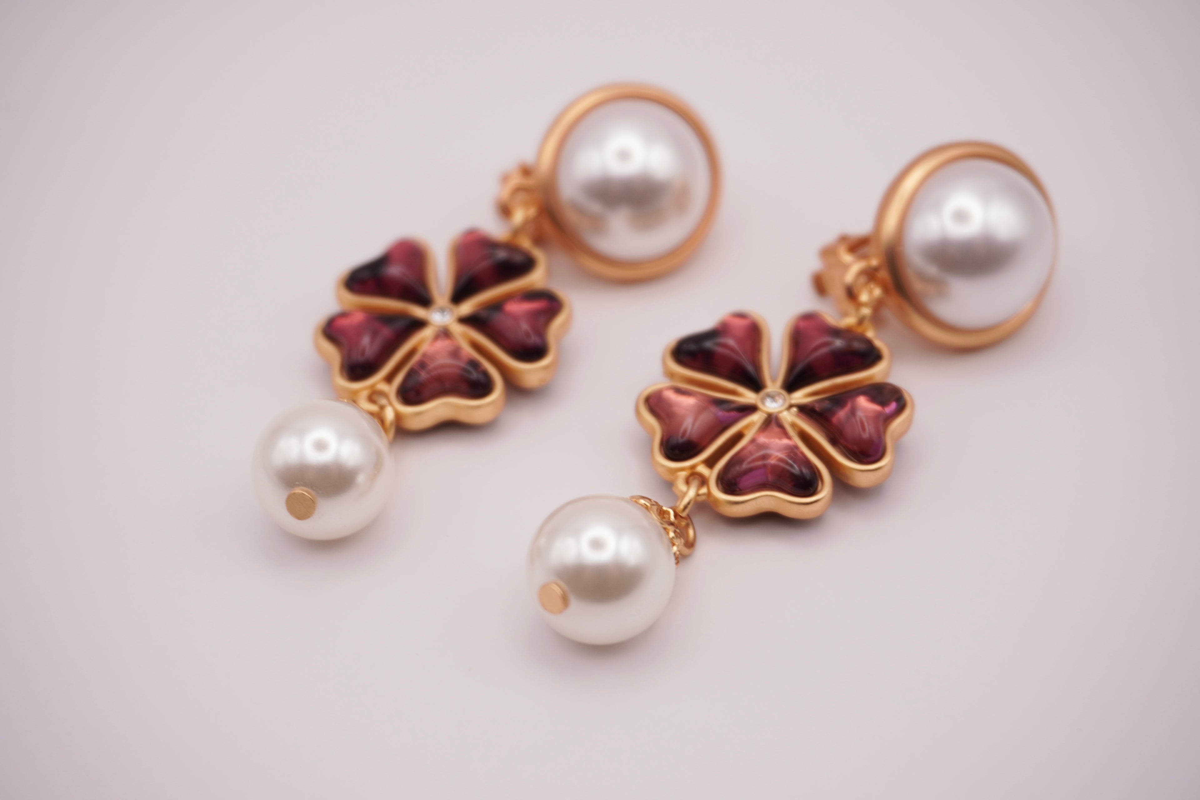 Burgundy Pearl Earrings