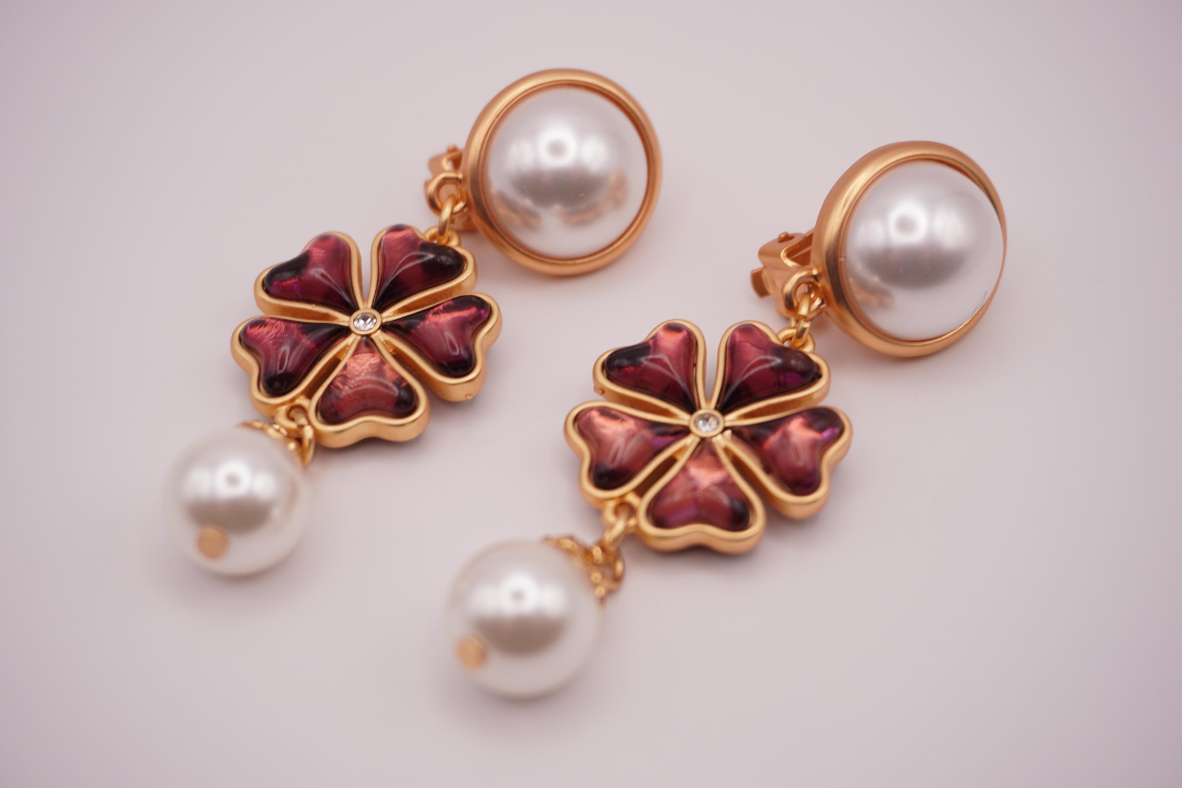 Burgundy Pearl Earrings