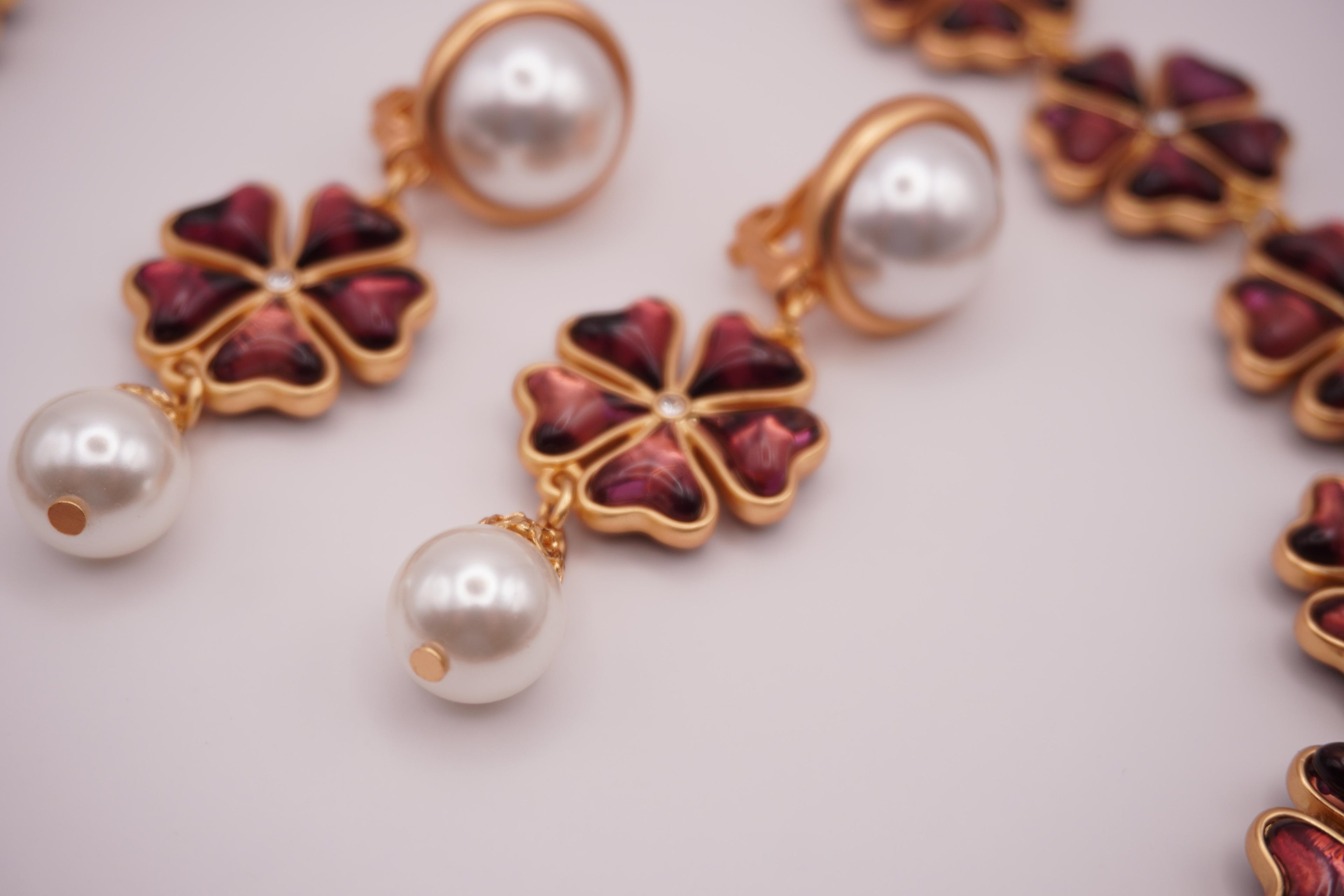 Burgundy Pearl Earrings