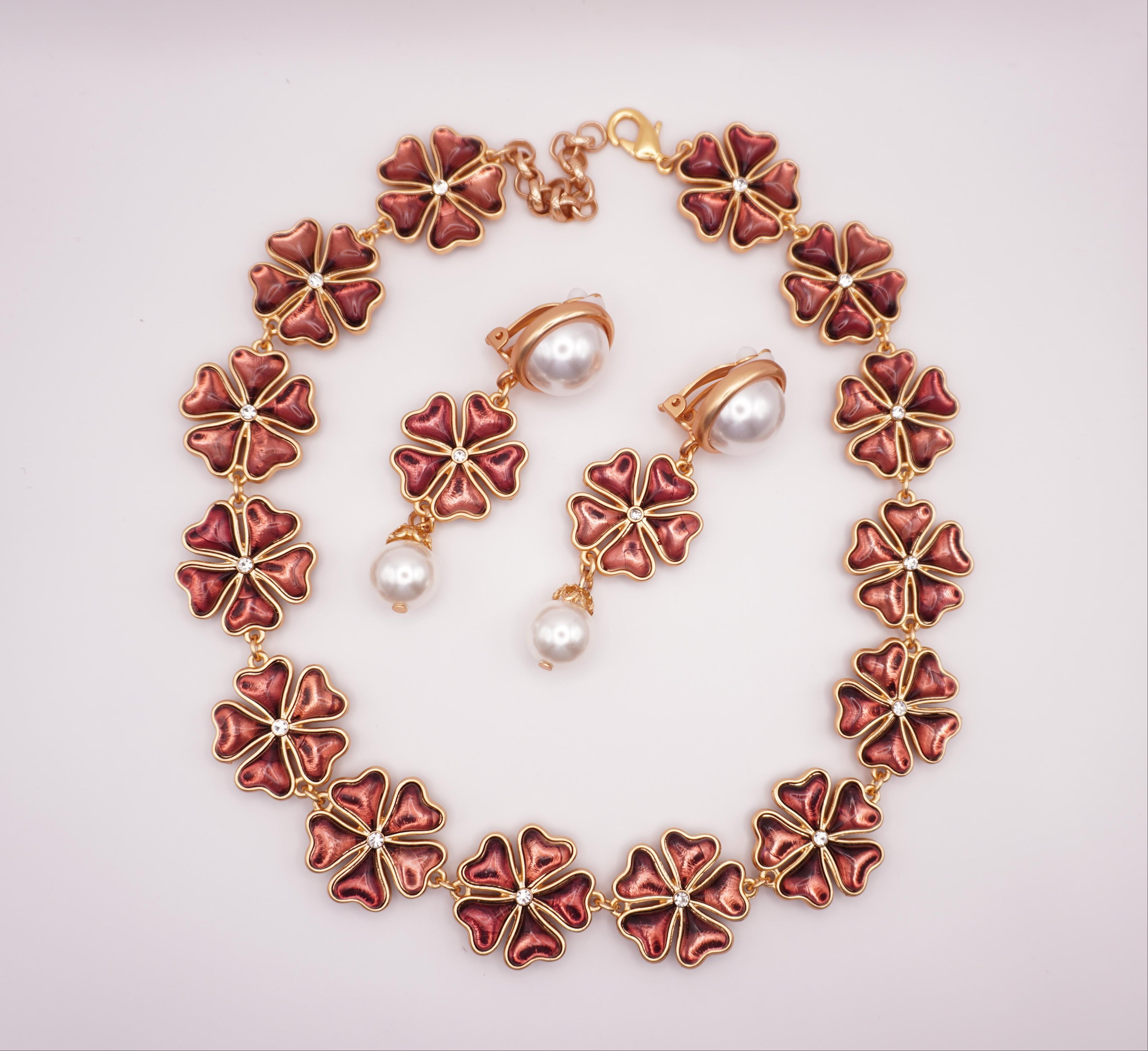 Burgundy Pearl Earrings