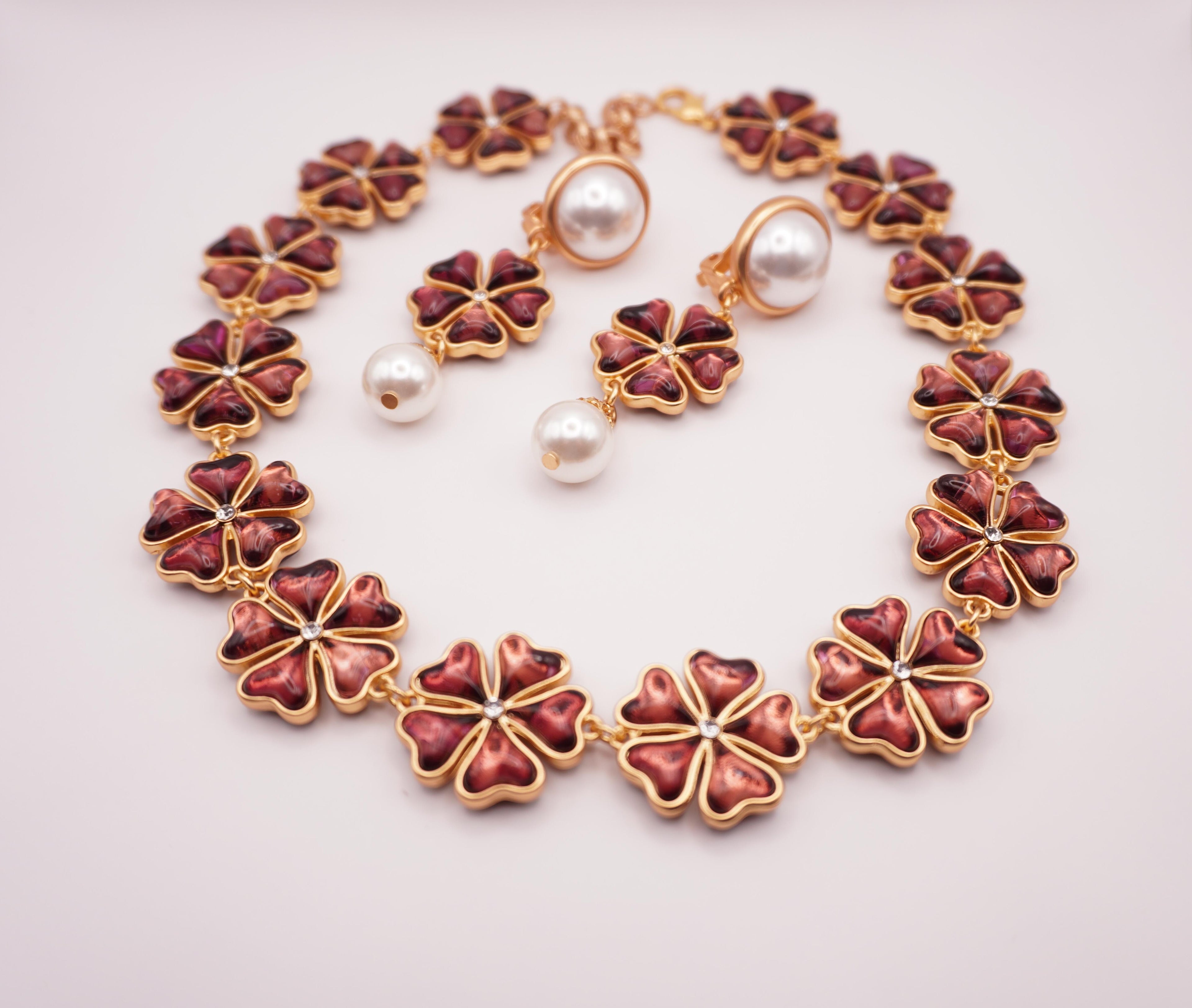 Burgundy Pearl Earrings