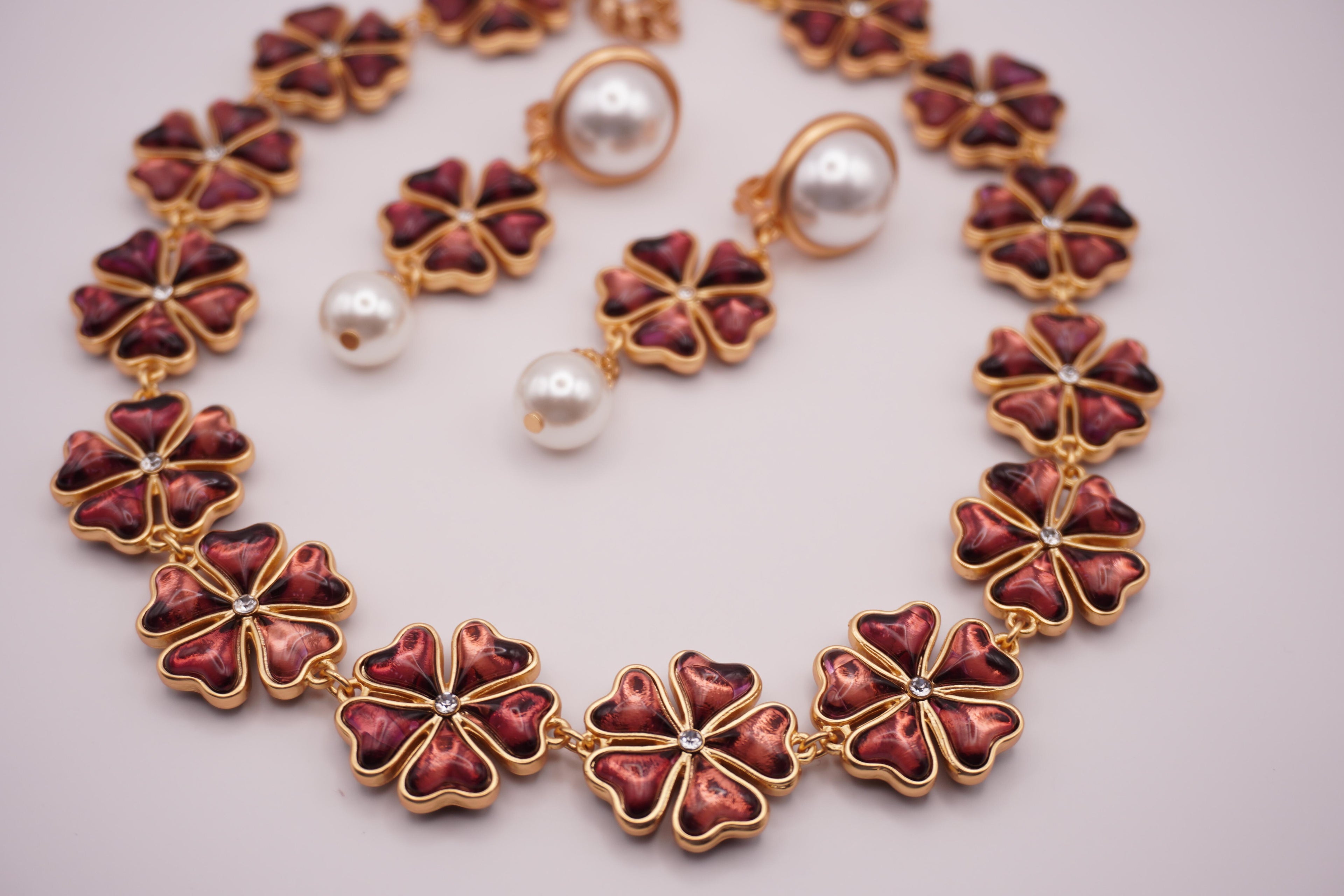 Burgundy Pearl Earrings