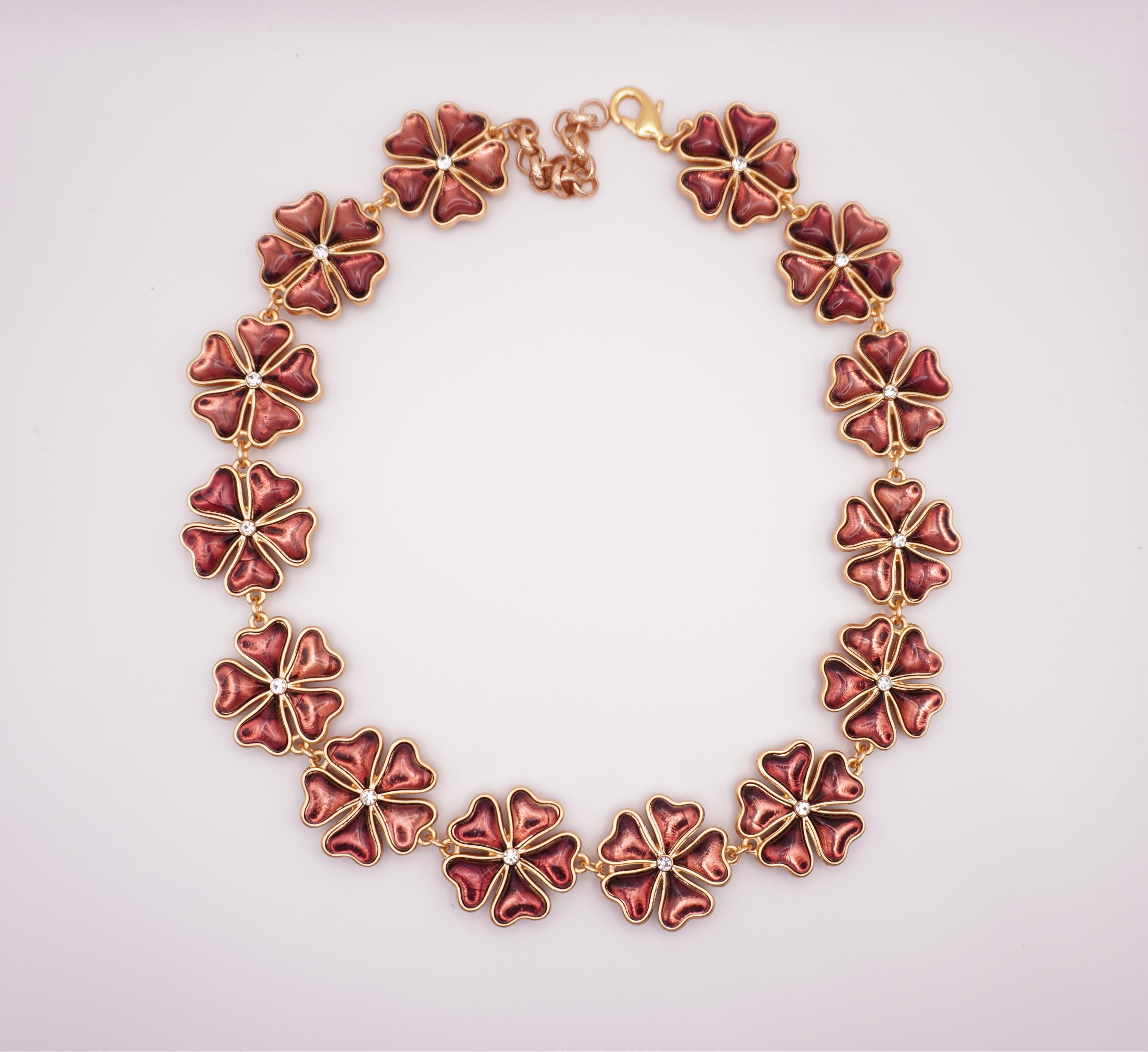 Burgundy Blossom Necklace