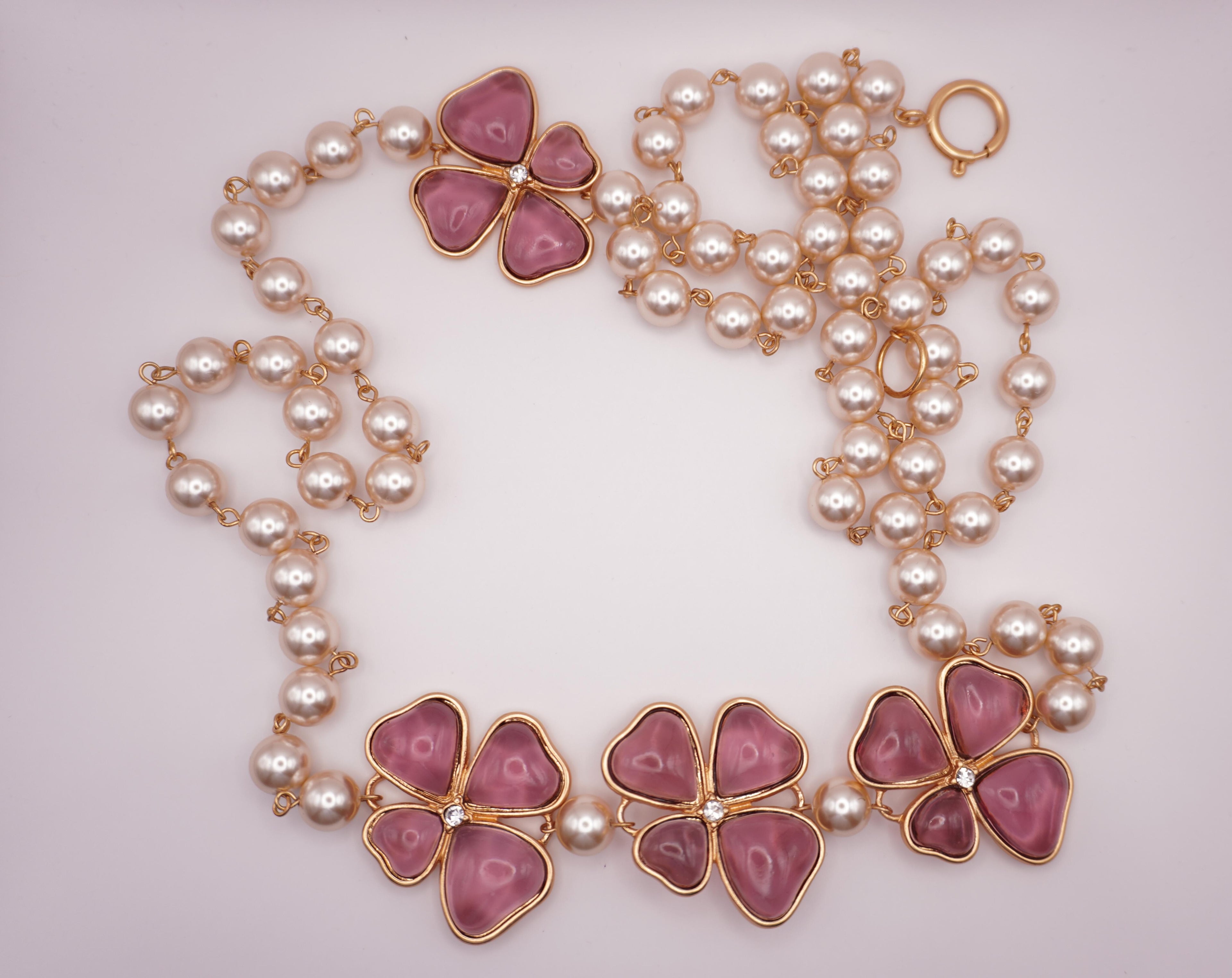 Purple Bloom Pearl Necklace