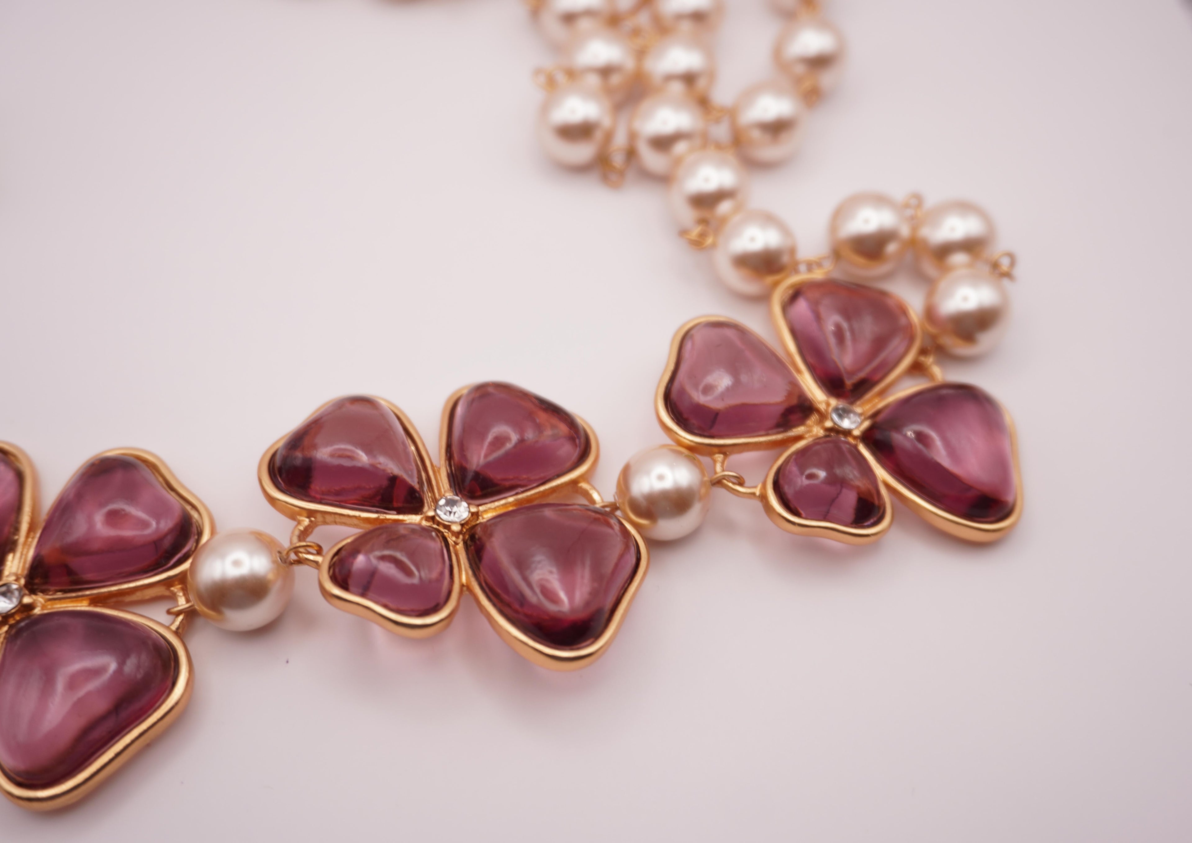 Purple Bloom Pearl Necklace