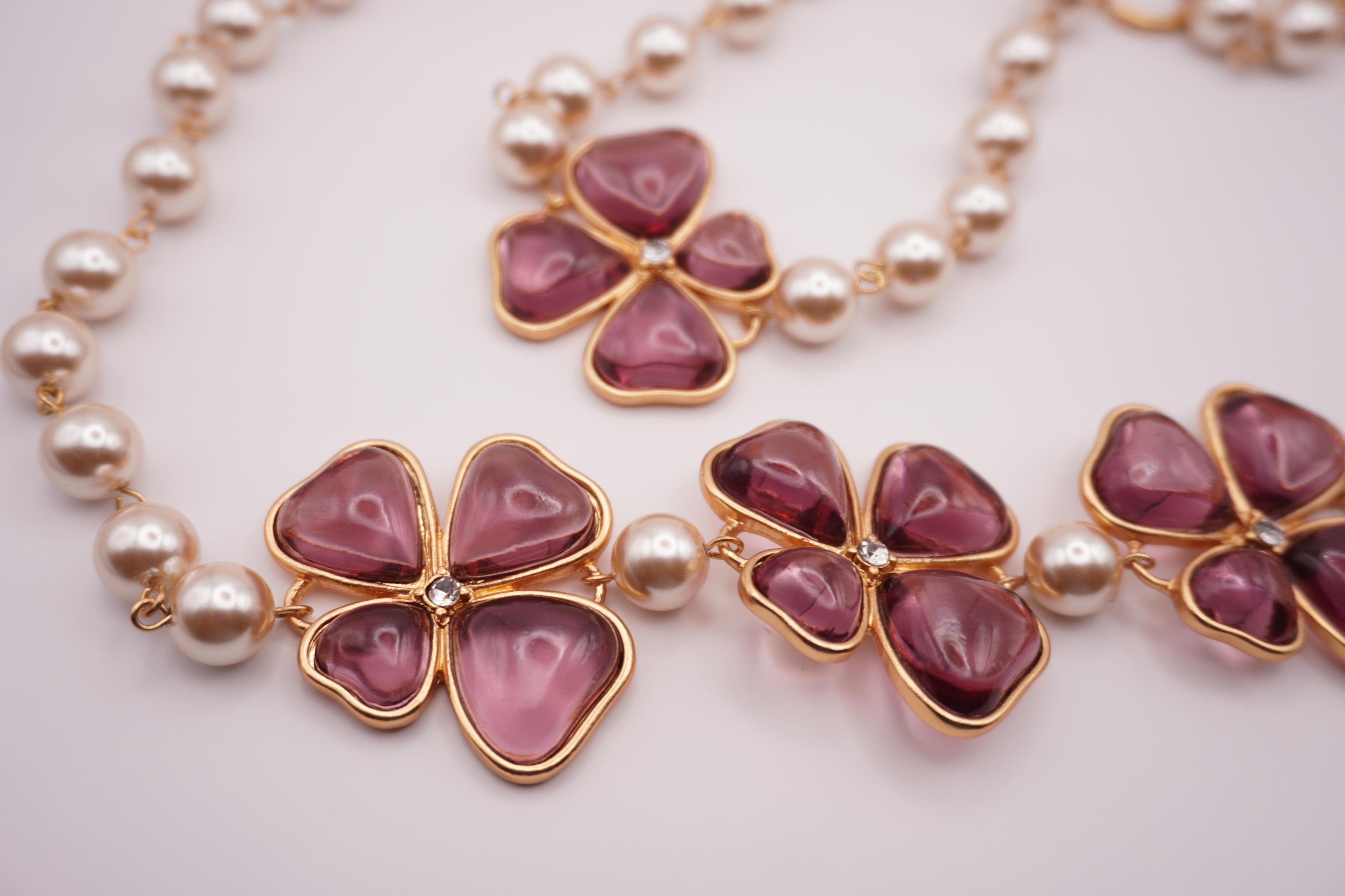 Purple Bloom Pearl Necklace