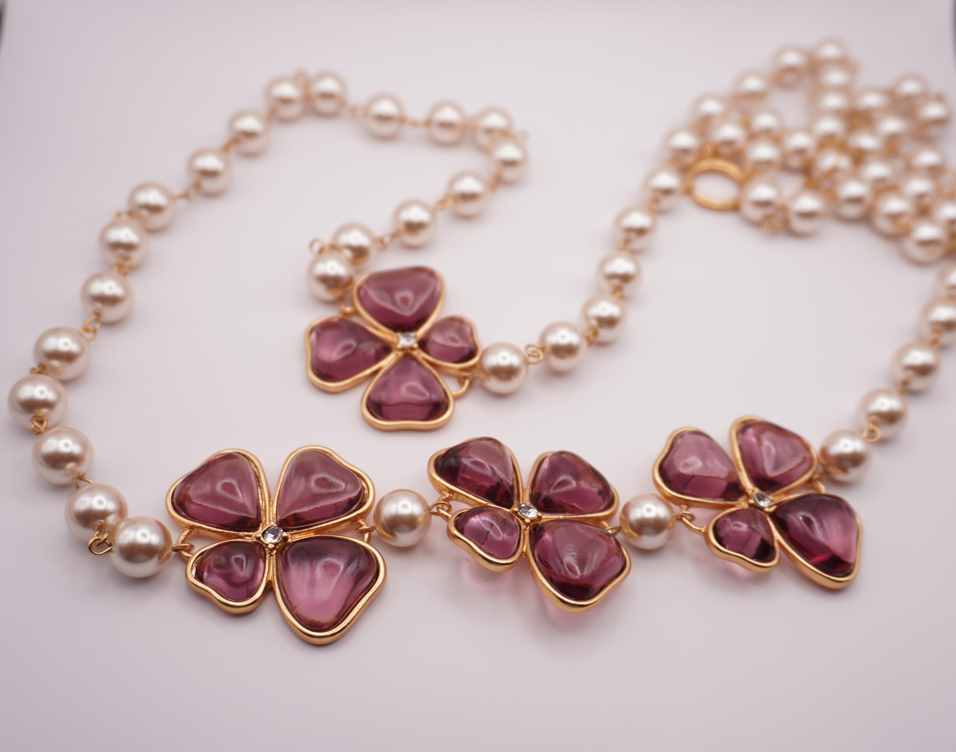 Purple Bloom Pearl Necklace