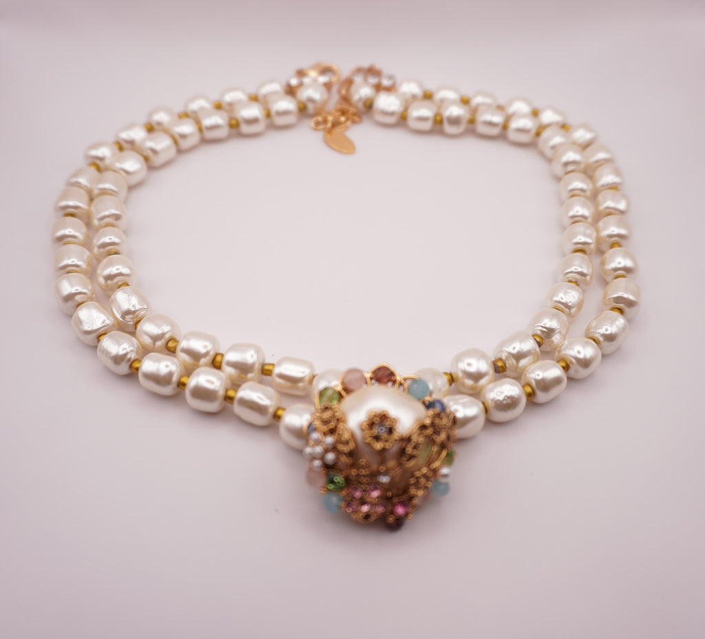 Pearl Cluster Necklace