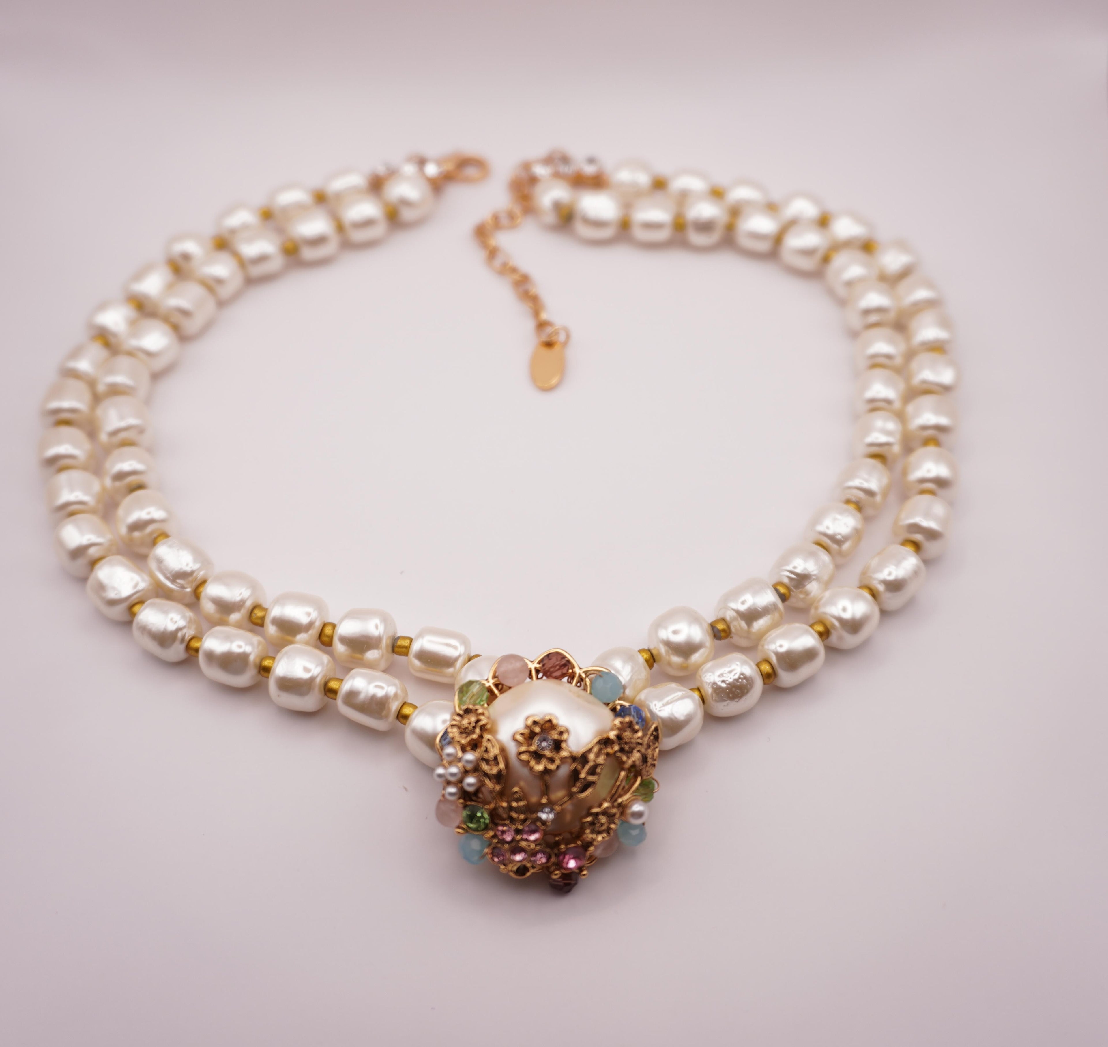 Pearl Cluster Necklace