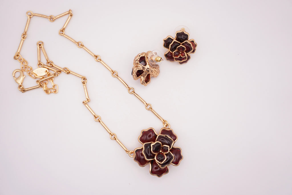 Burgundy Bloom Earrings