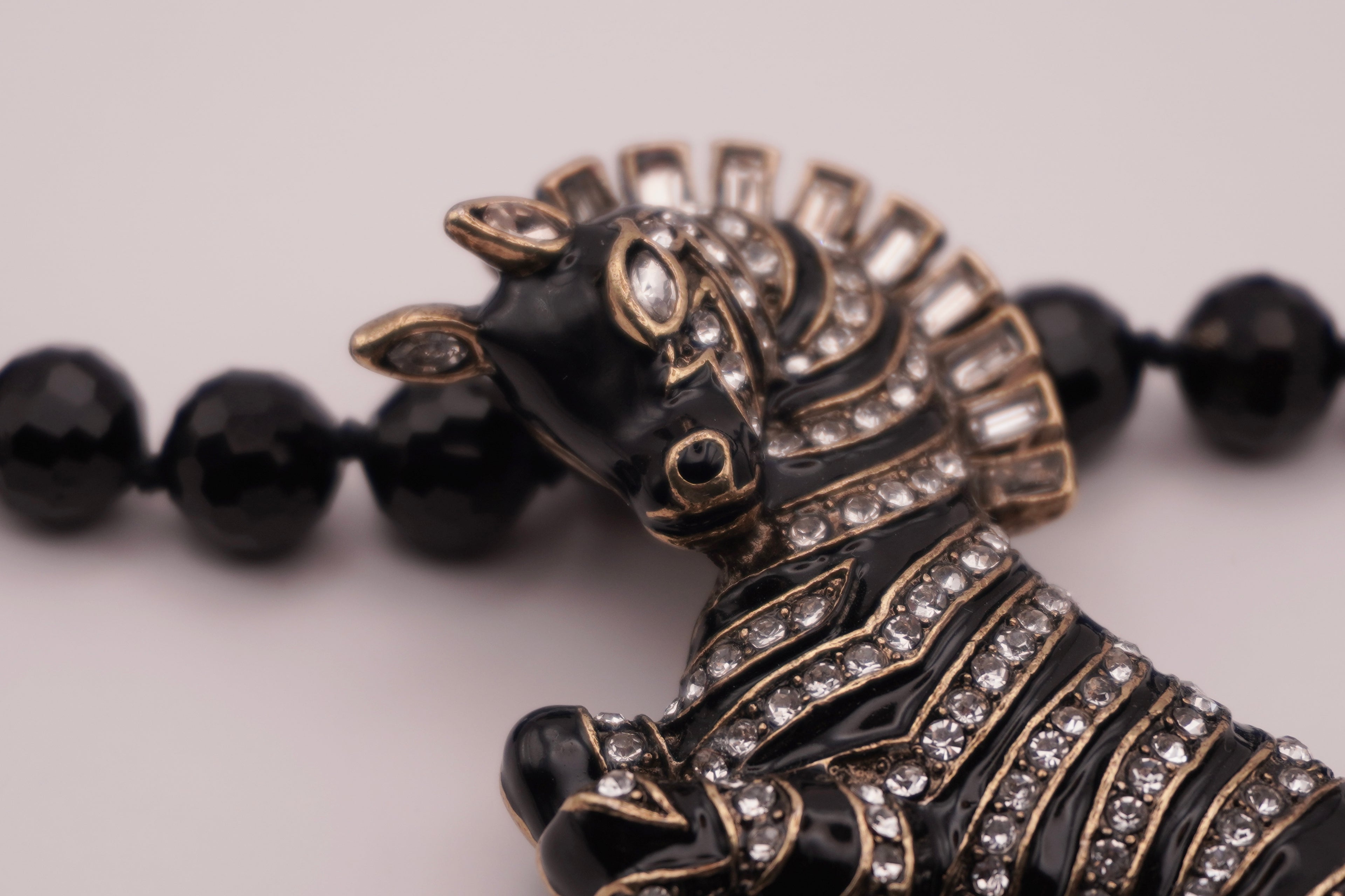 Zebra Pendant Necklace