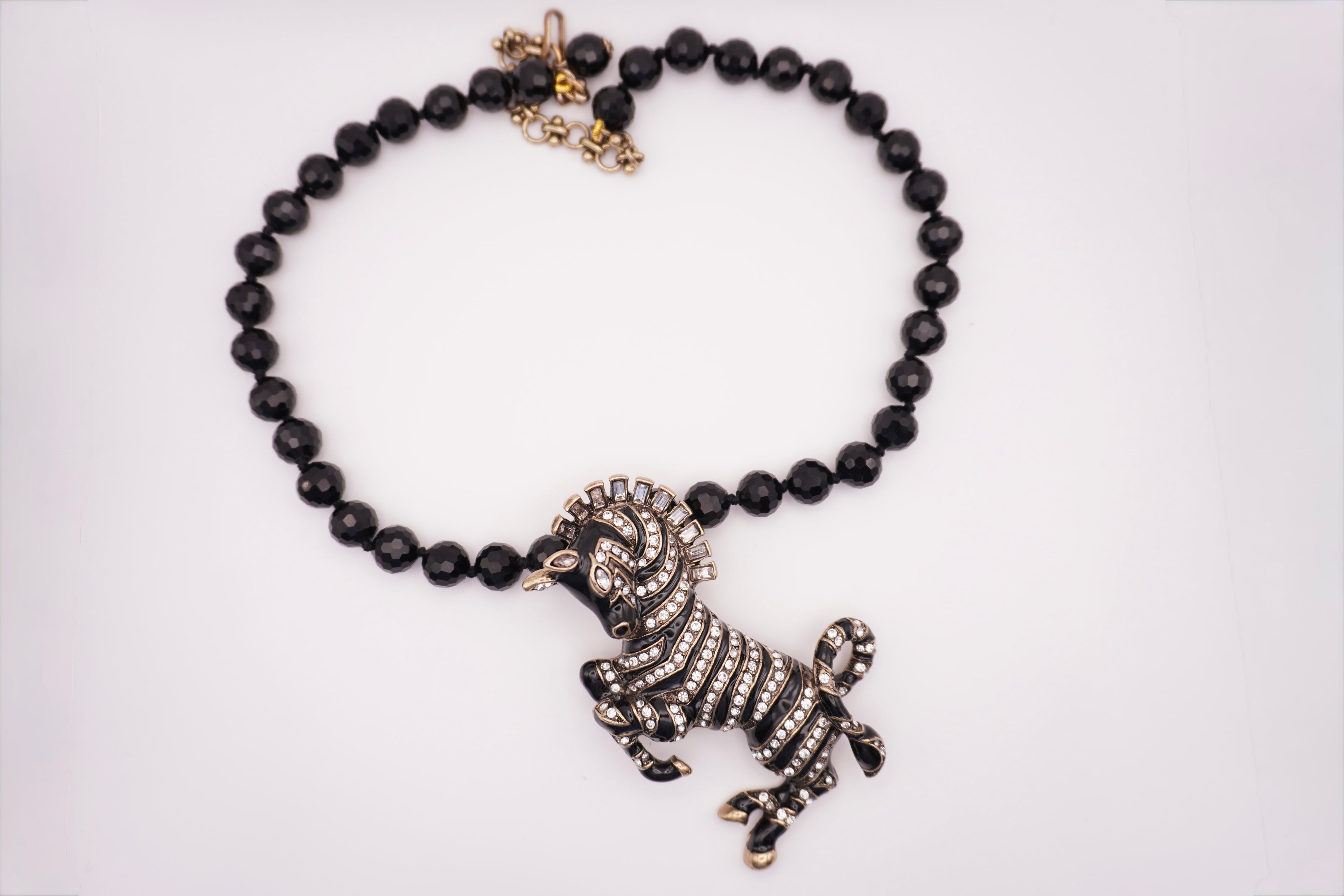 Zebra Pendant Necklace