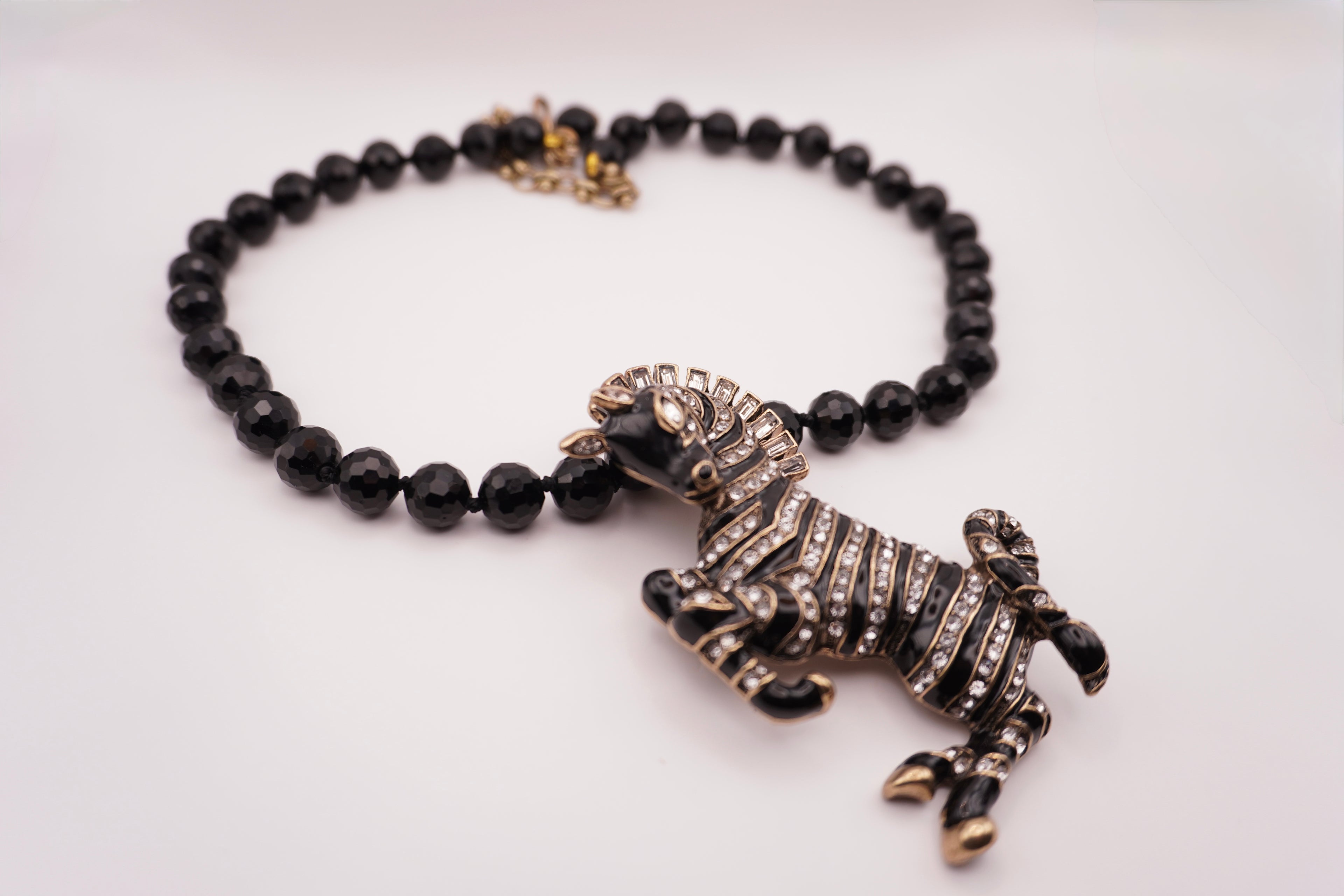 Zebra Pendant Necklace