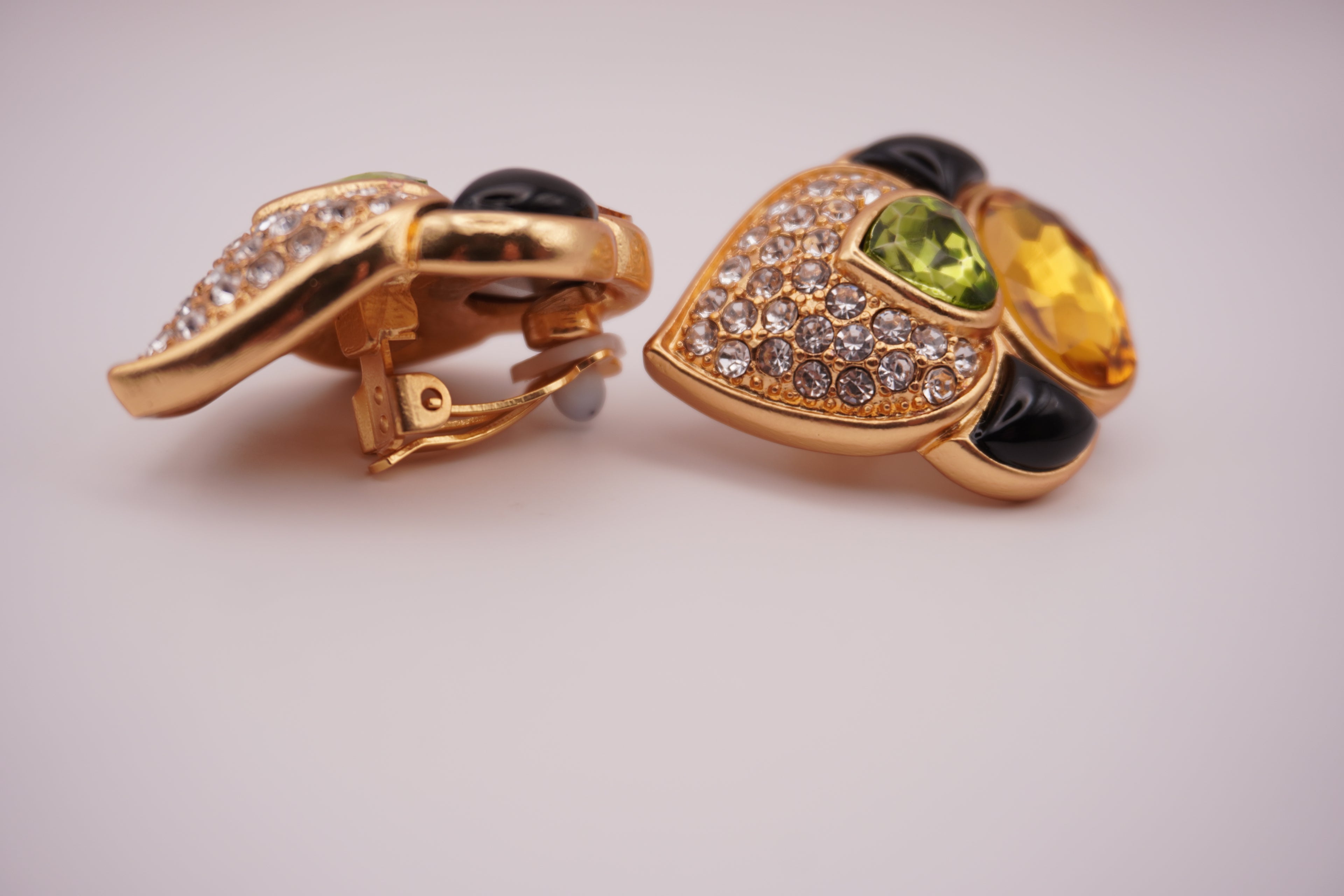 Tri-Color Gem Earrings