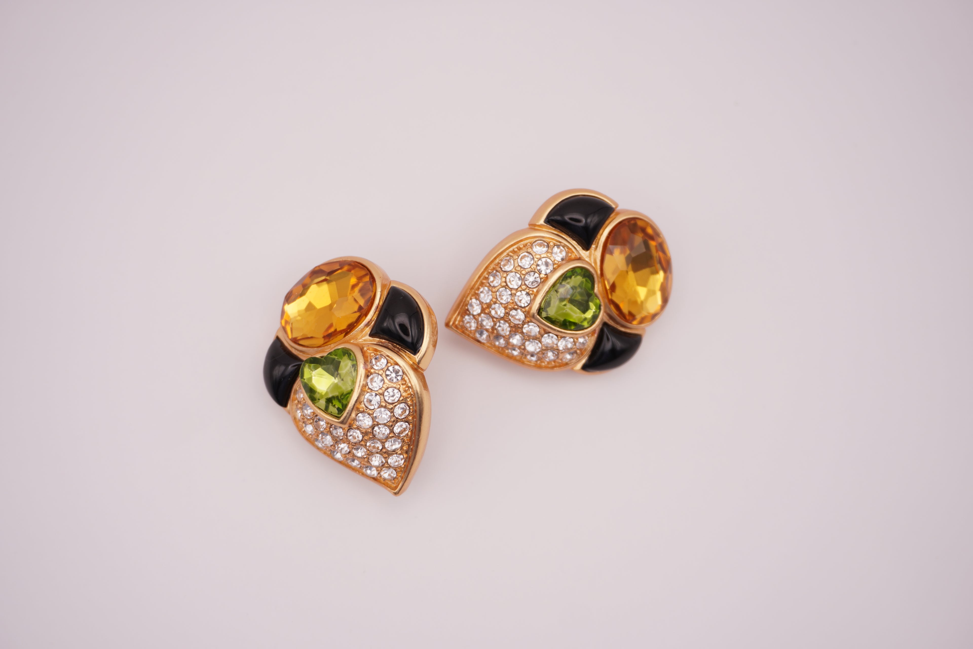 Tri-Color Gem Earrings