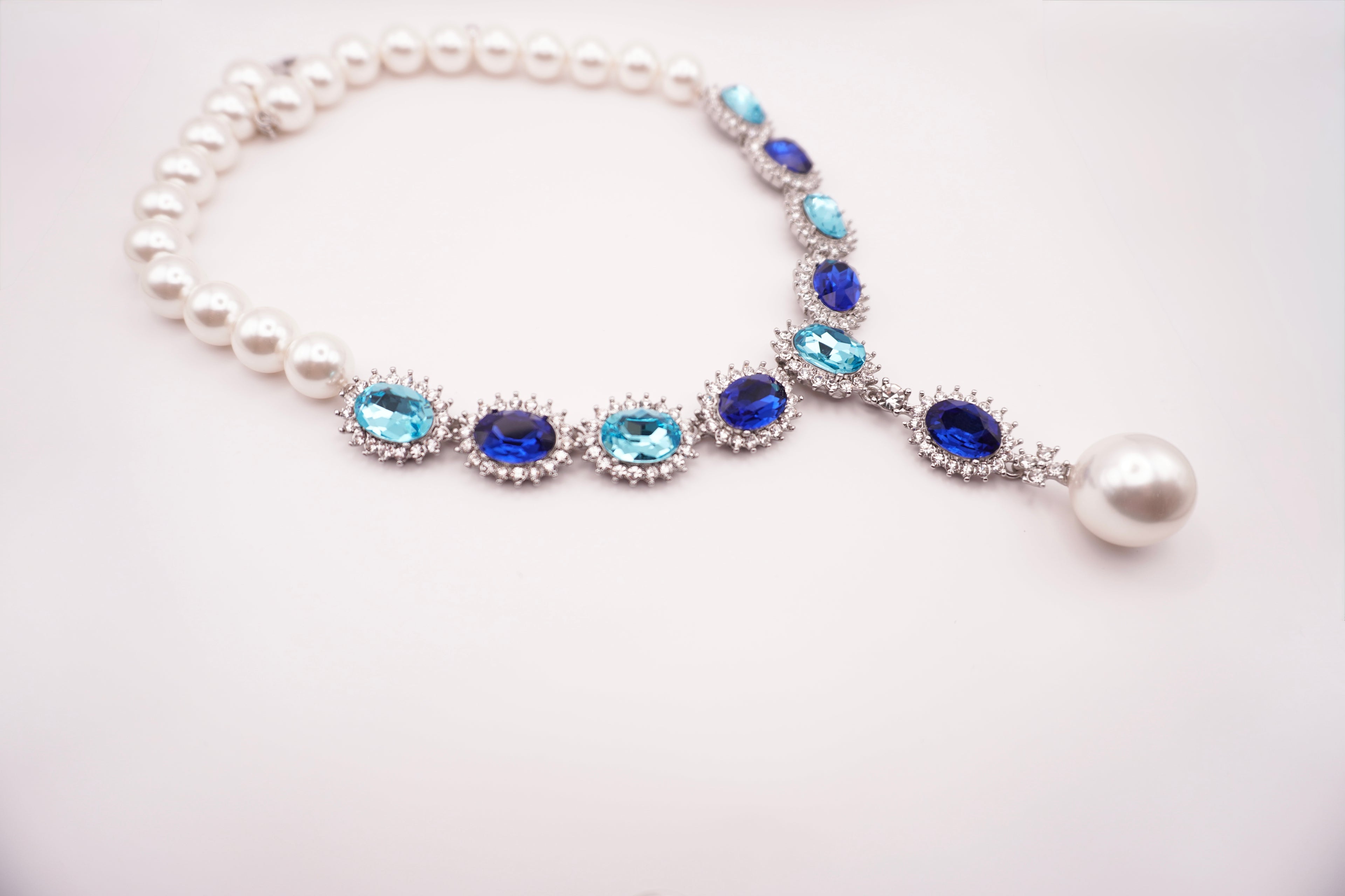 Blue Pearl Drop Necklace