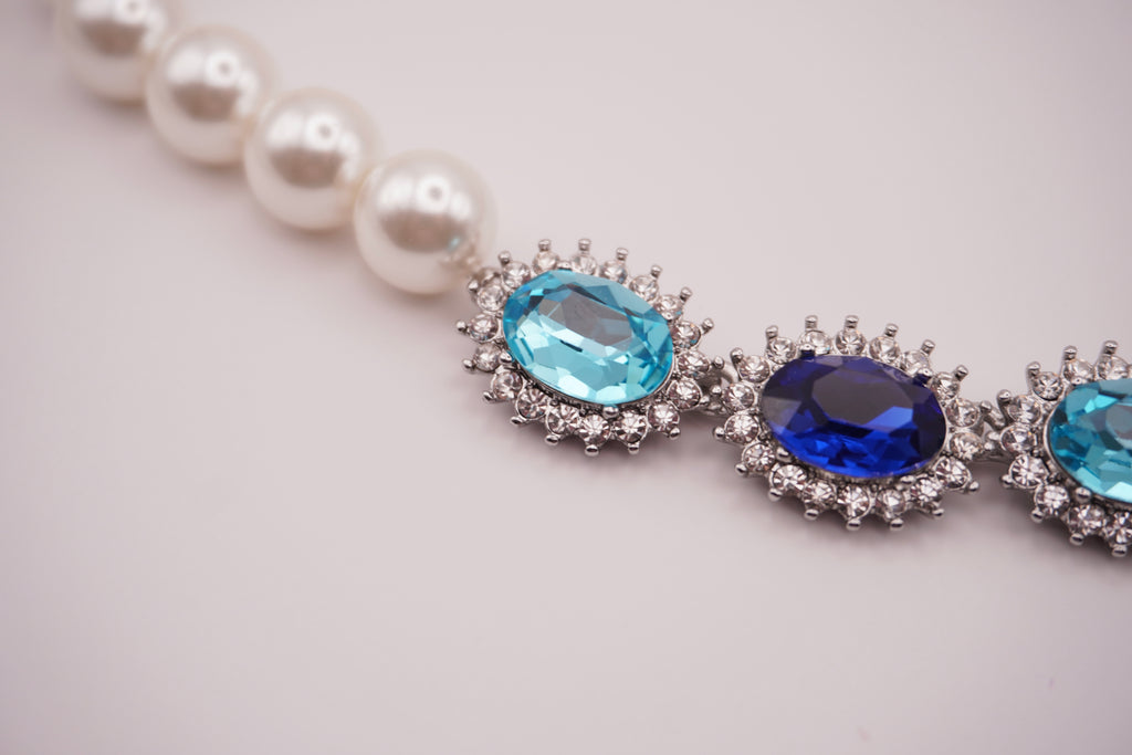 Blue Pearl Drop Necklace
