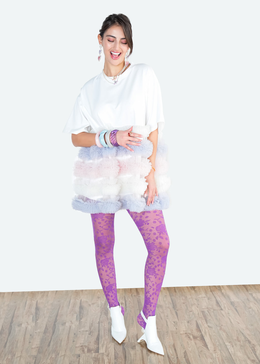 Pastel Ruffle Tulle Dress