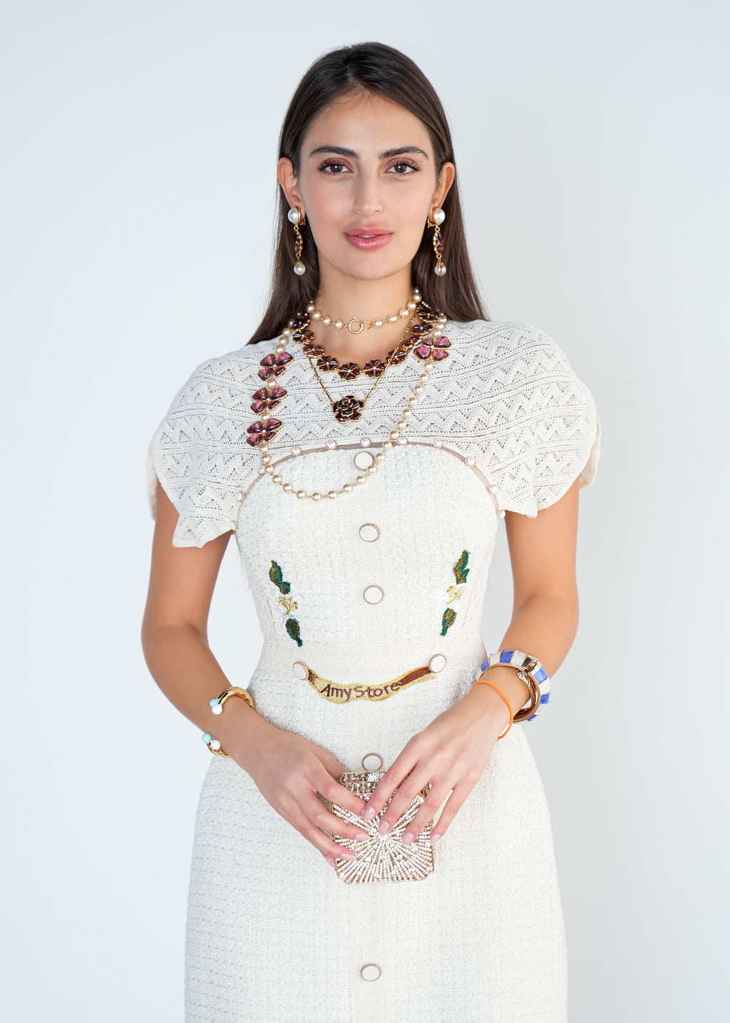 Ivory Button-Down Midi Dress