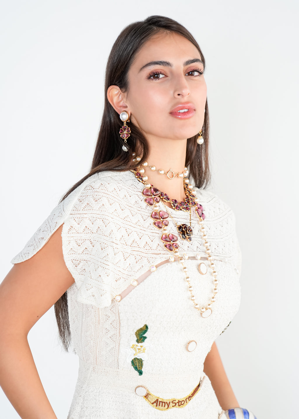 Ivory Button-Down Midi Dress