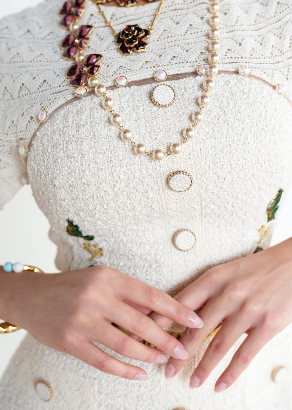 Ivory Button-Down Midi Dress