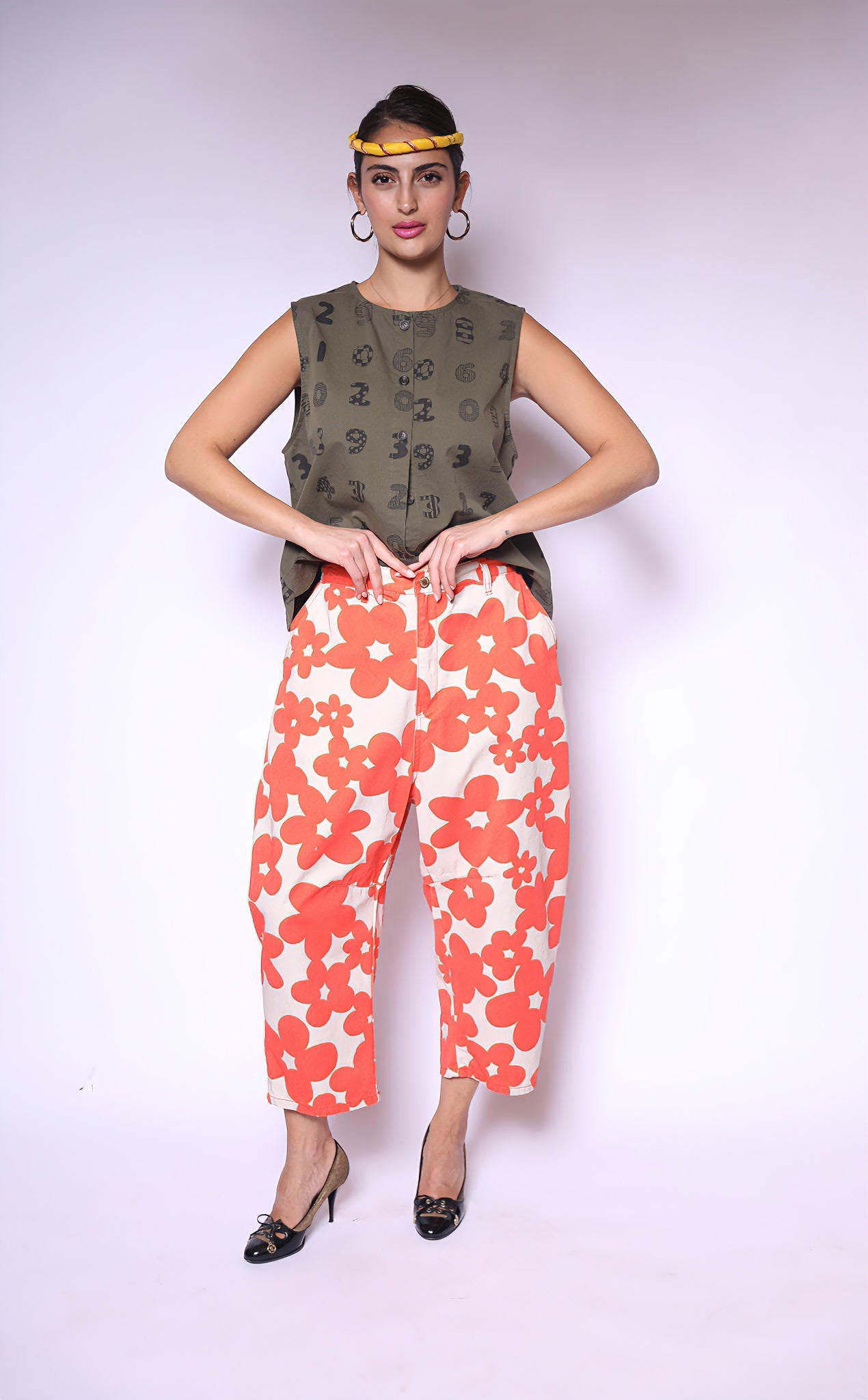 Coral Bloom Wide-Leg Pants