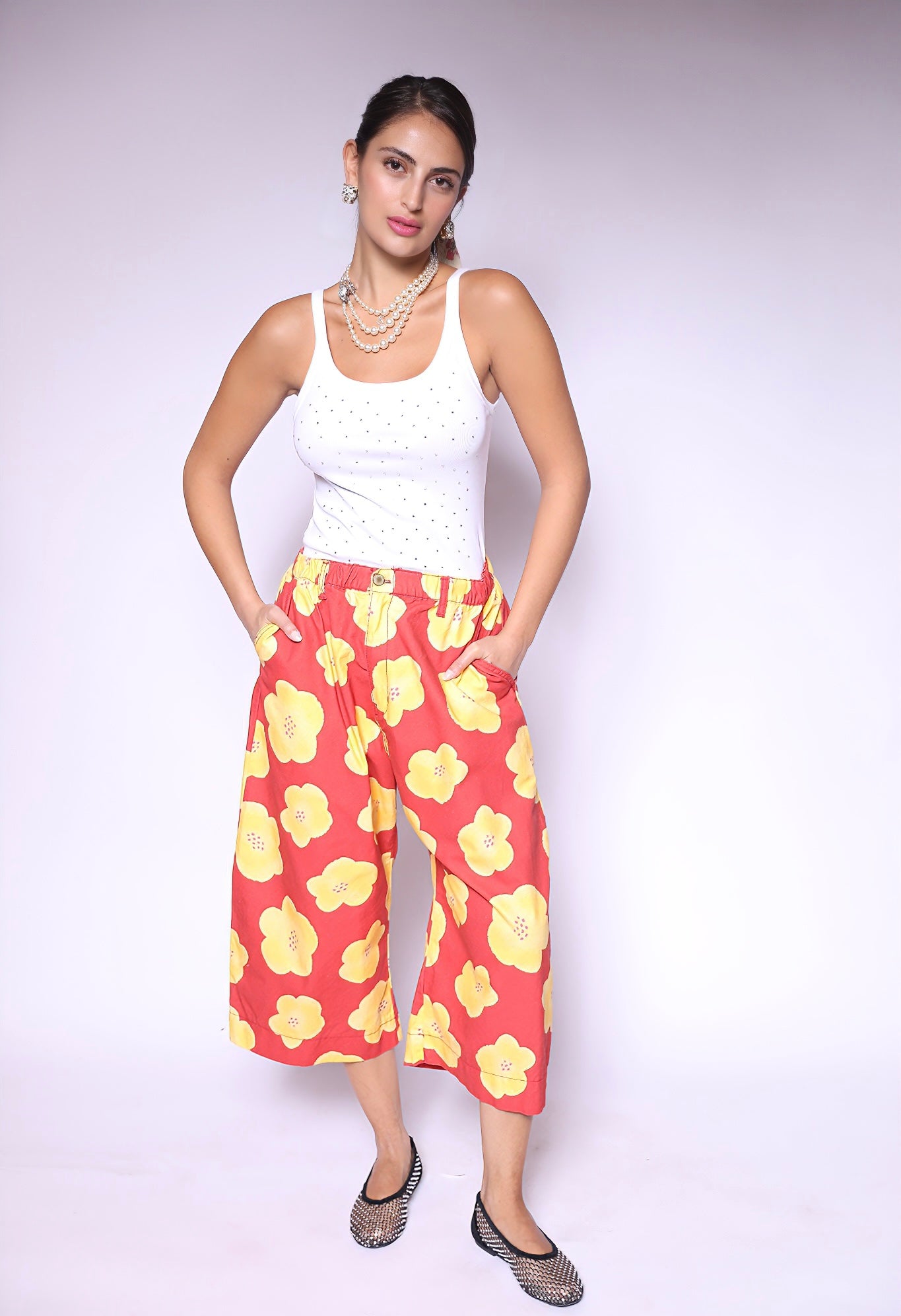 Sunny Bloom Wide-Leg Pants