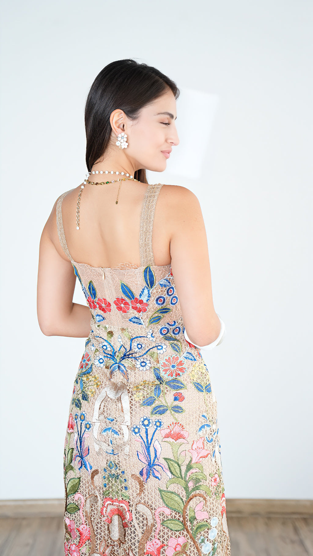 Golden Garden Embroidered Dress