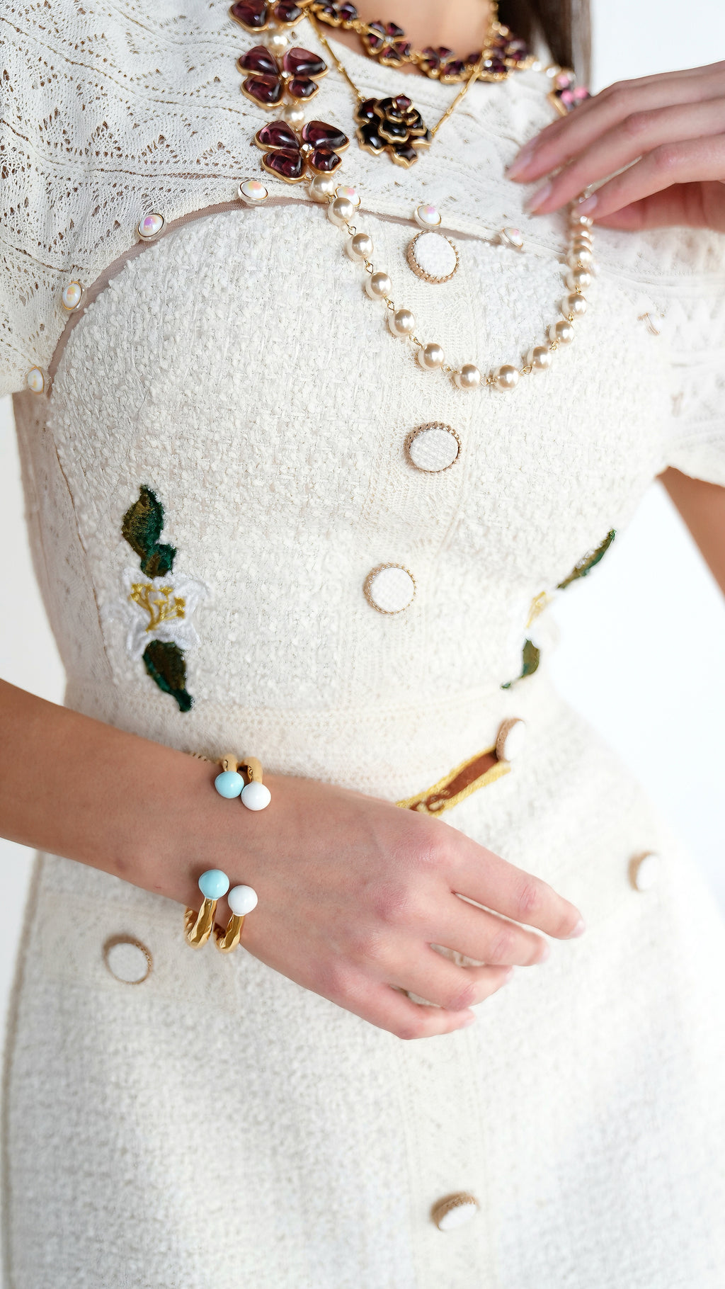 Ivory Button-Down Midi Dress