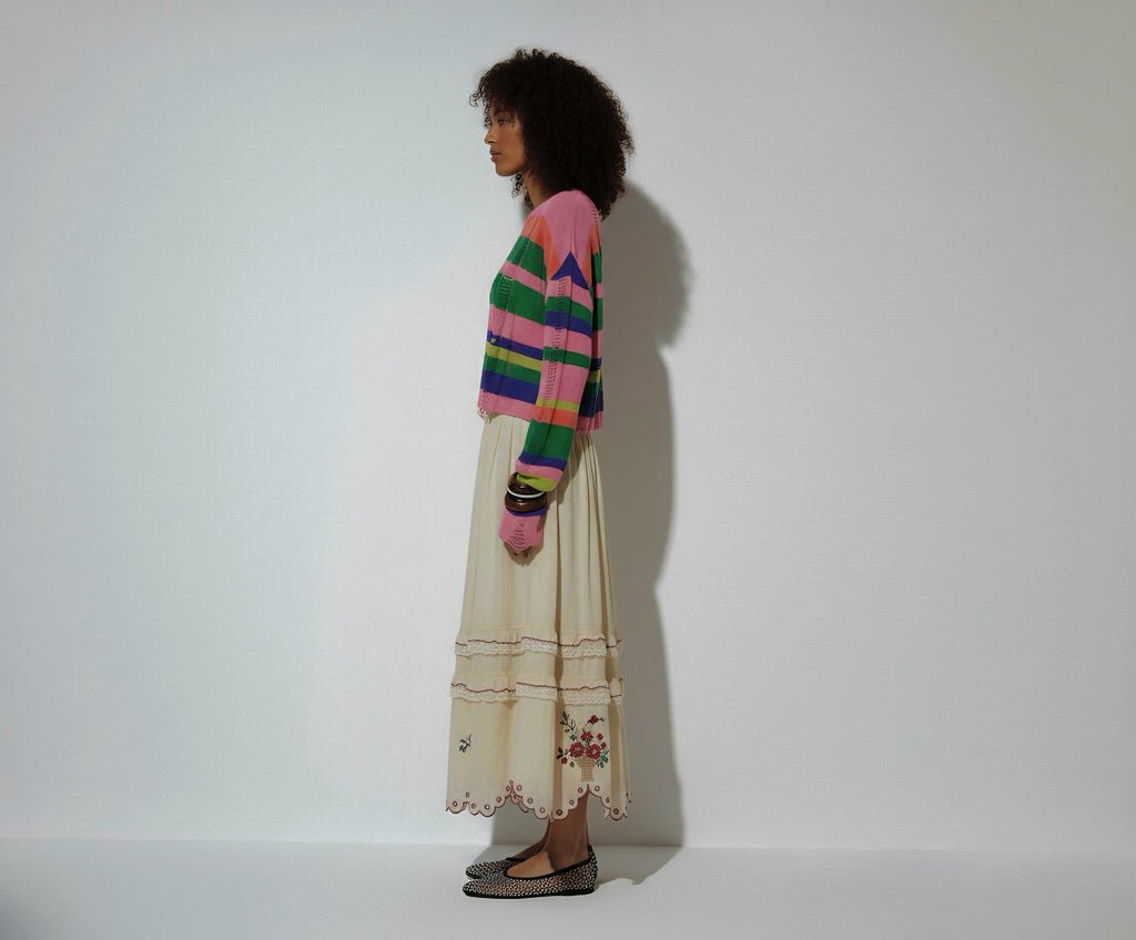 Storybook Embroidered Tiered Skirt