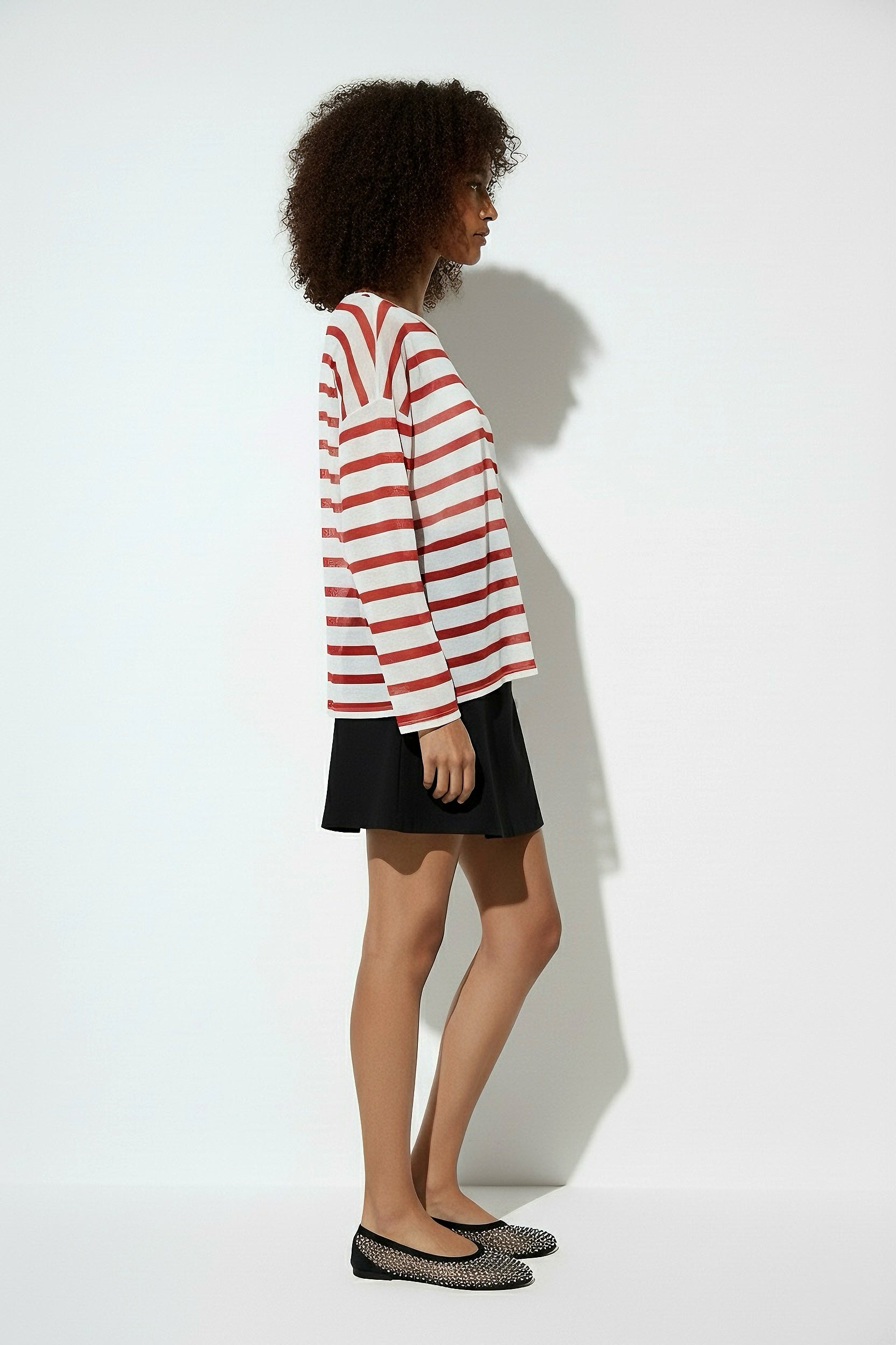 Classic Red Striped Knit Top