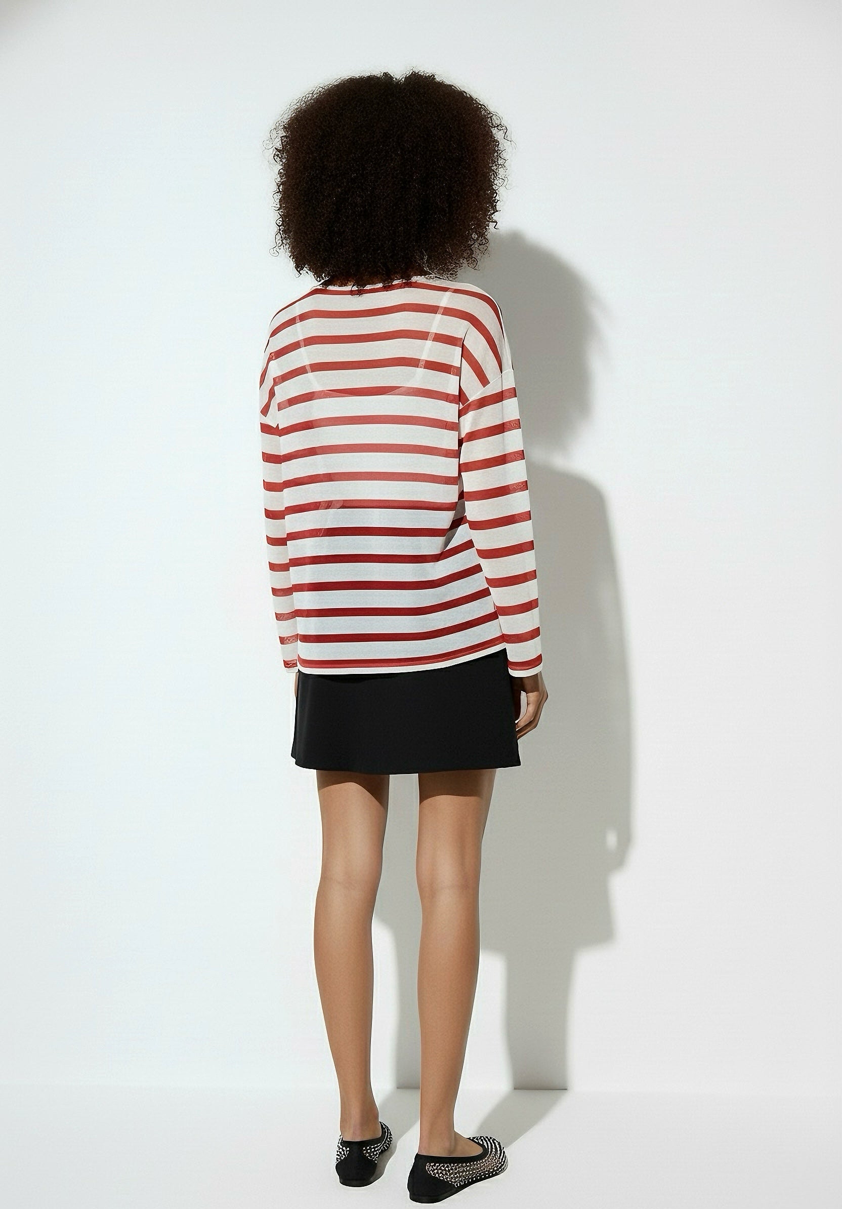 Classic Red Striped Knit Top