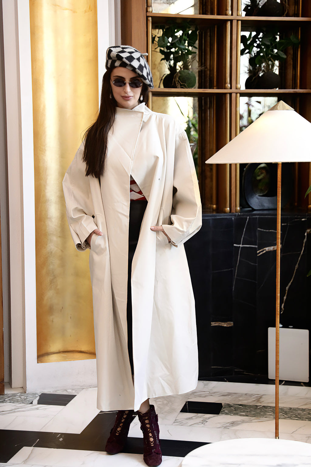 معطف ترنش طويل أوف وايت