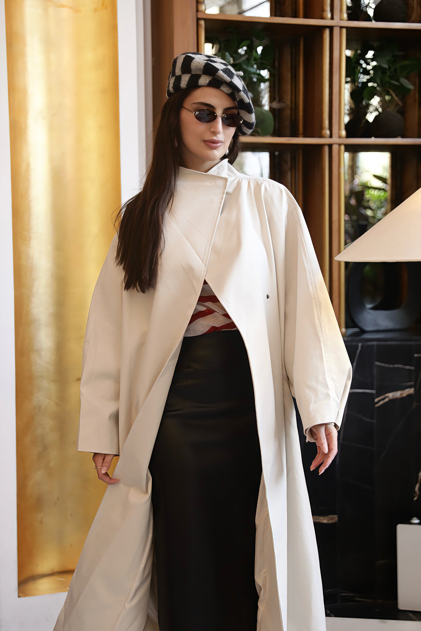 معطف ترنش طويل أوف وايت