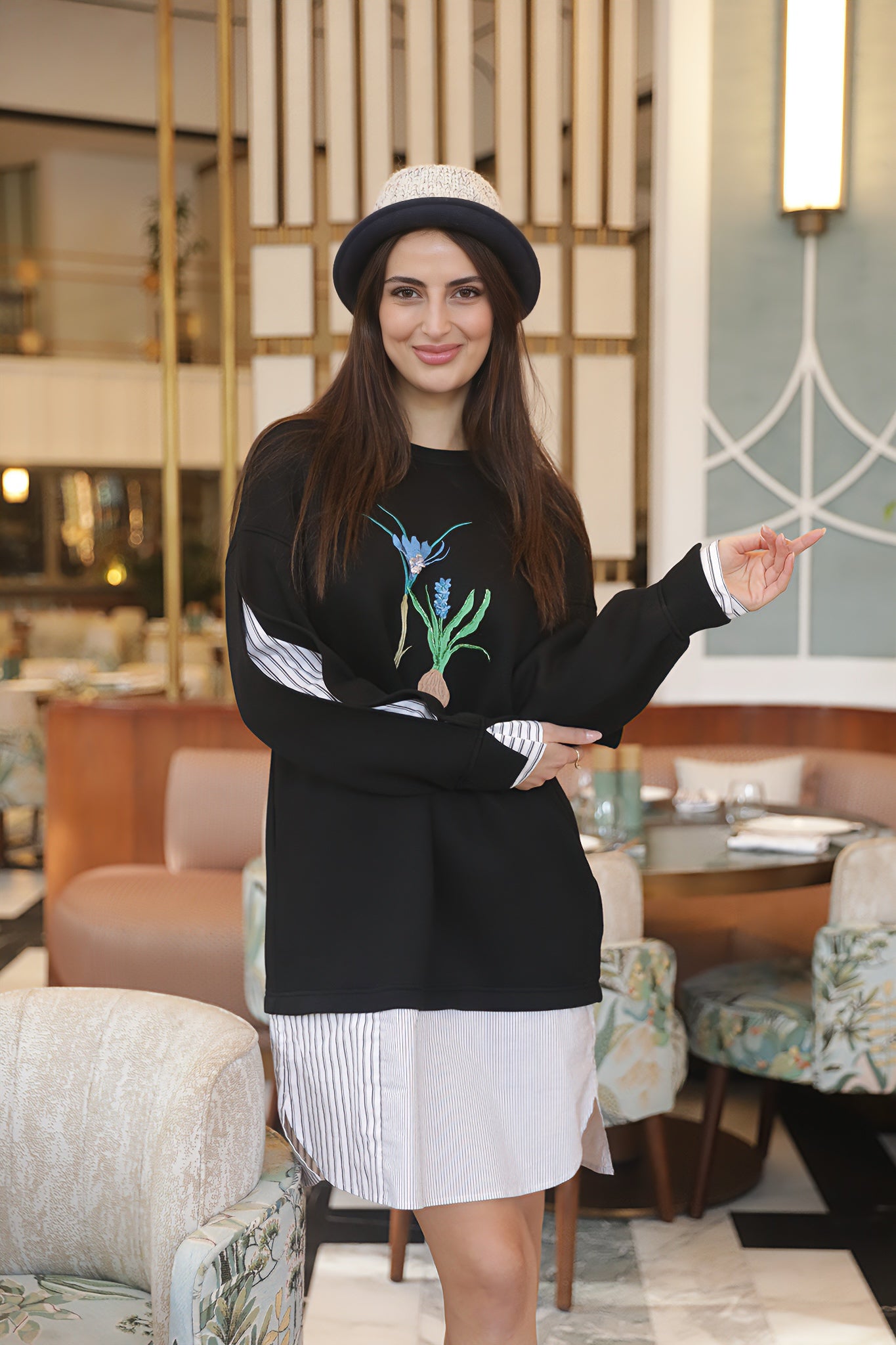 فستان سويت شيرت قطني طويل