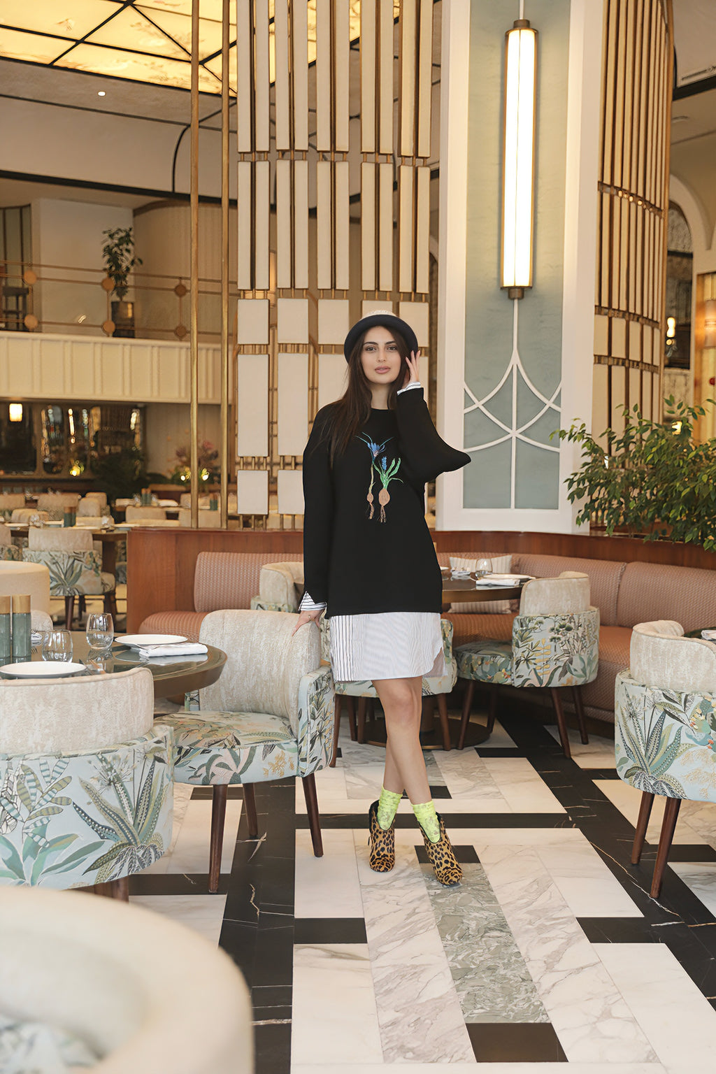 فستان سويت شيرت قطني طويل