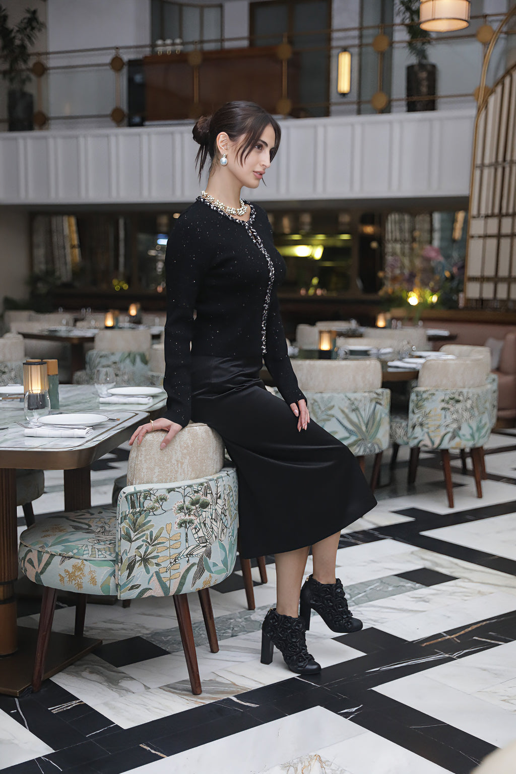 Classic Embroidered Midi Skirt