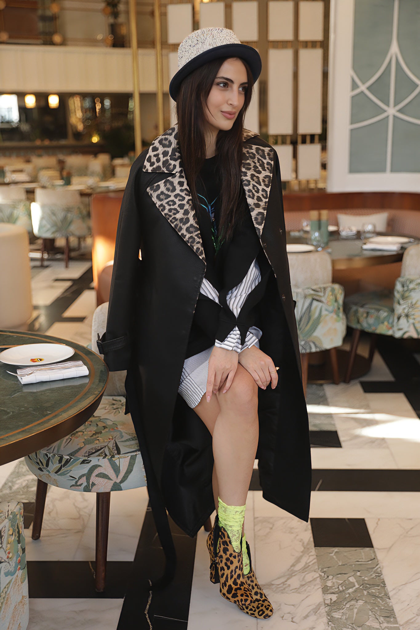 Classic Long Leather Coat