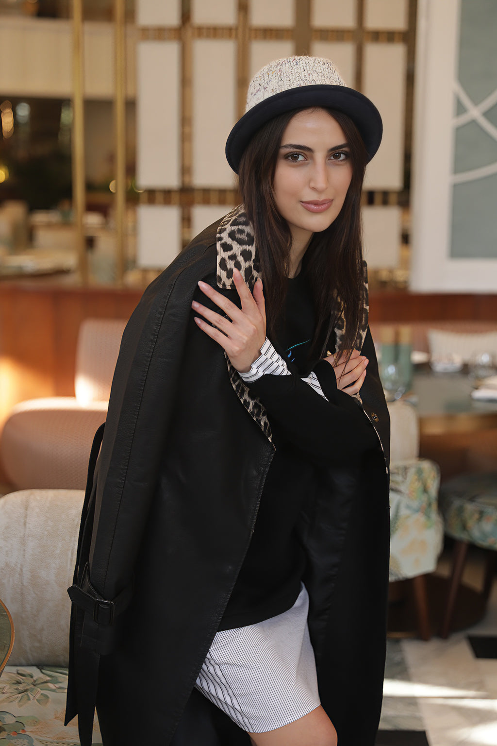 Classic Long Leather Coat