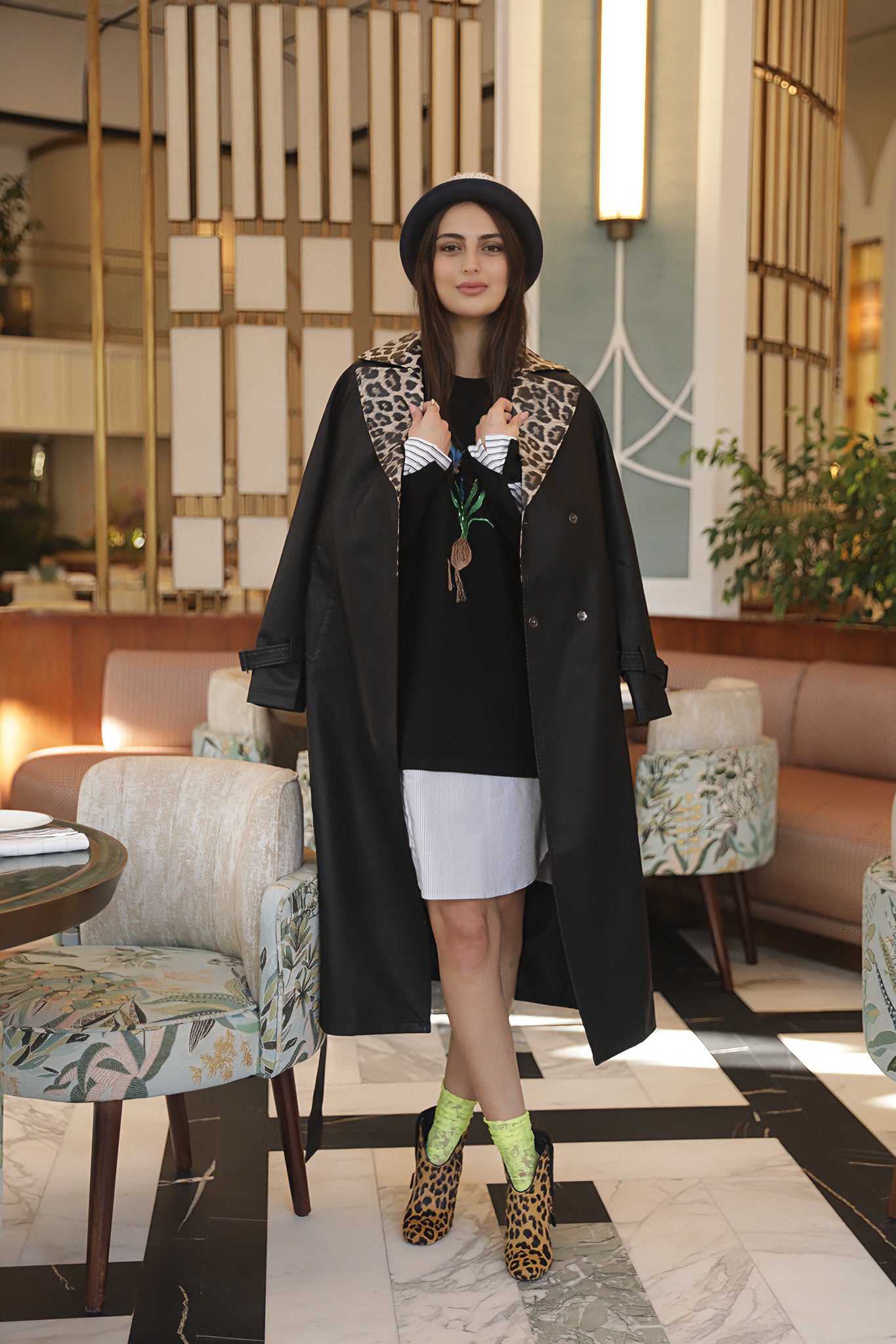 Classic Long Leather Coat