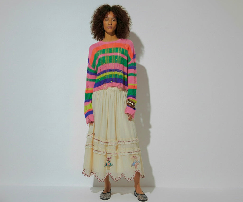 Storybook Embroidered Tiered Skirt