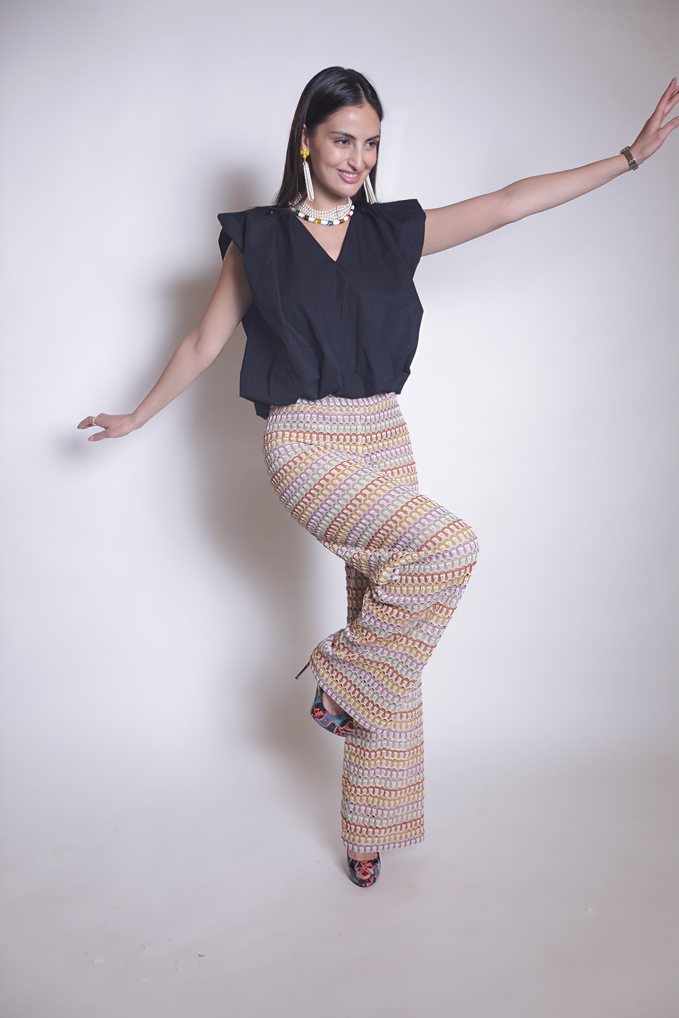 Pastel Mosaic Knit Pants