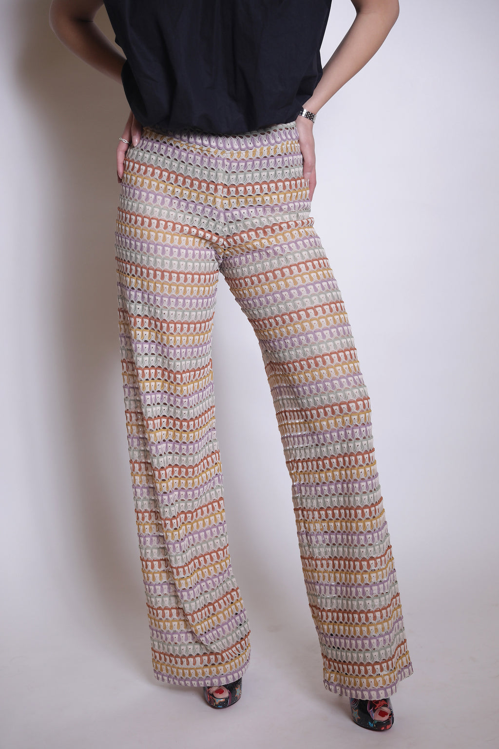 Pastel Mosaic Knit Pants