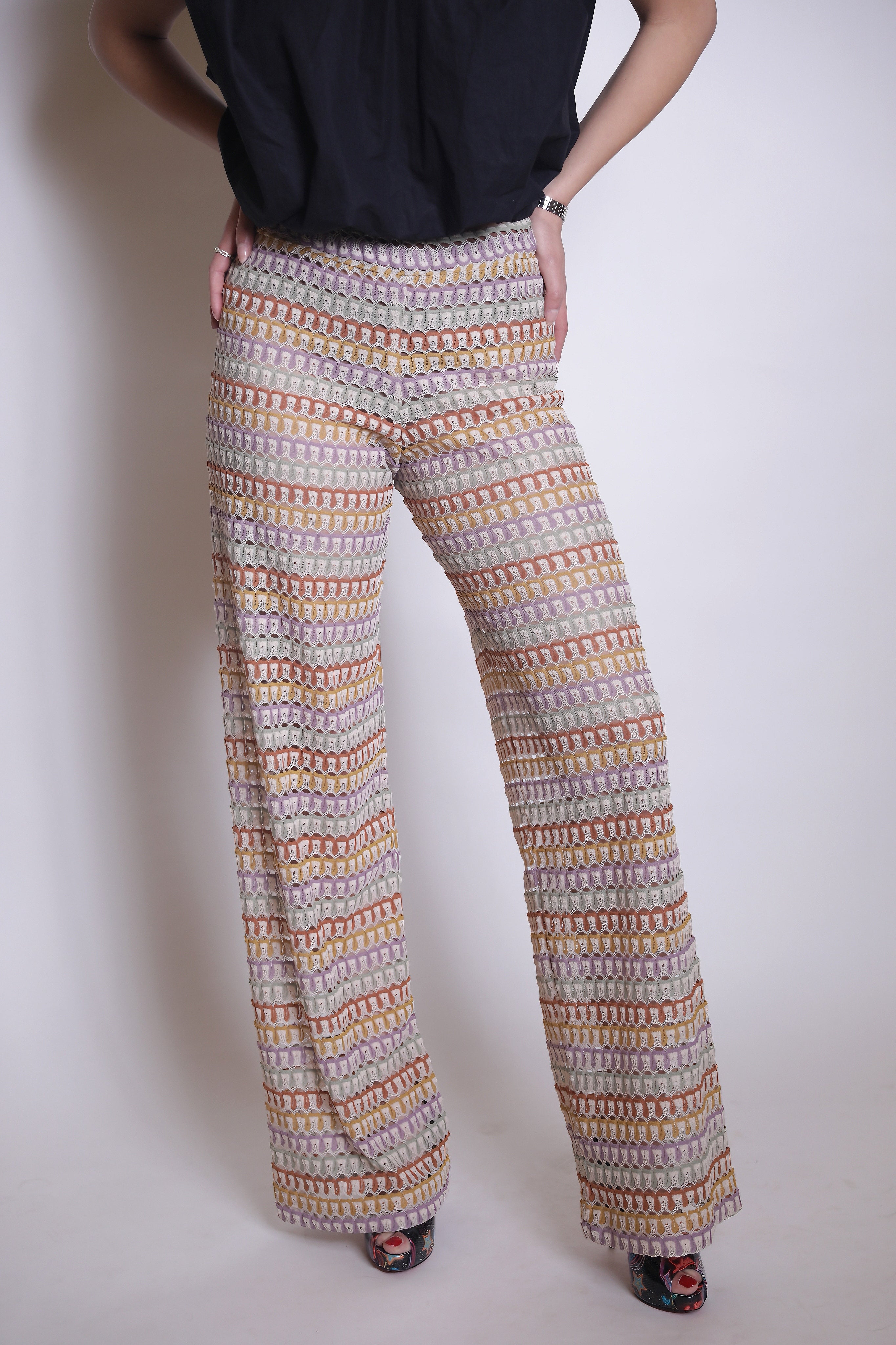 Pastel Mosaic Knit Pants