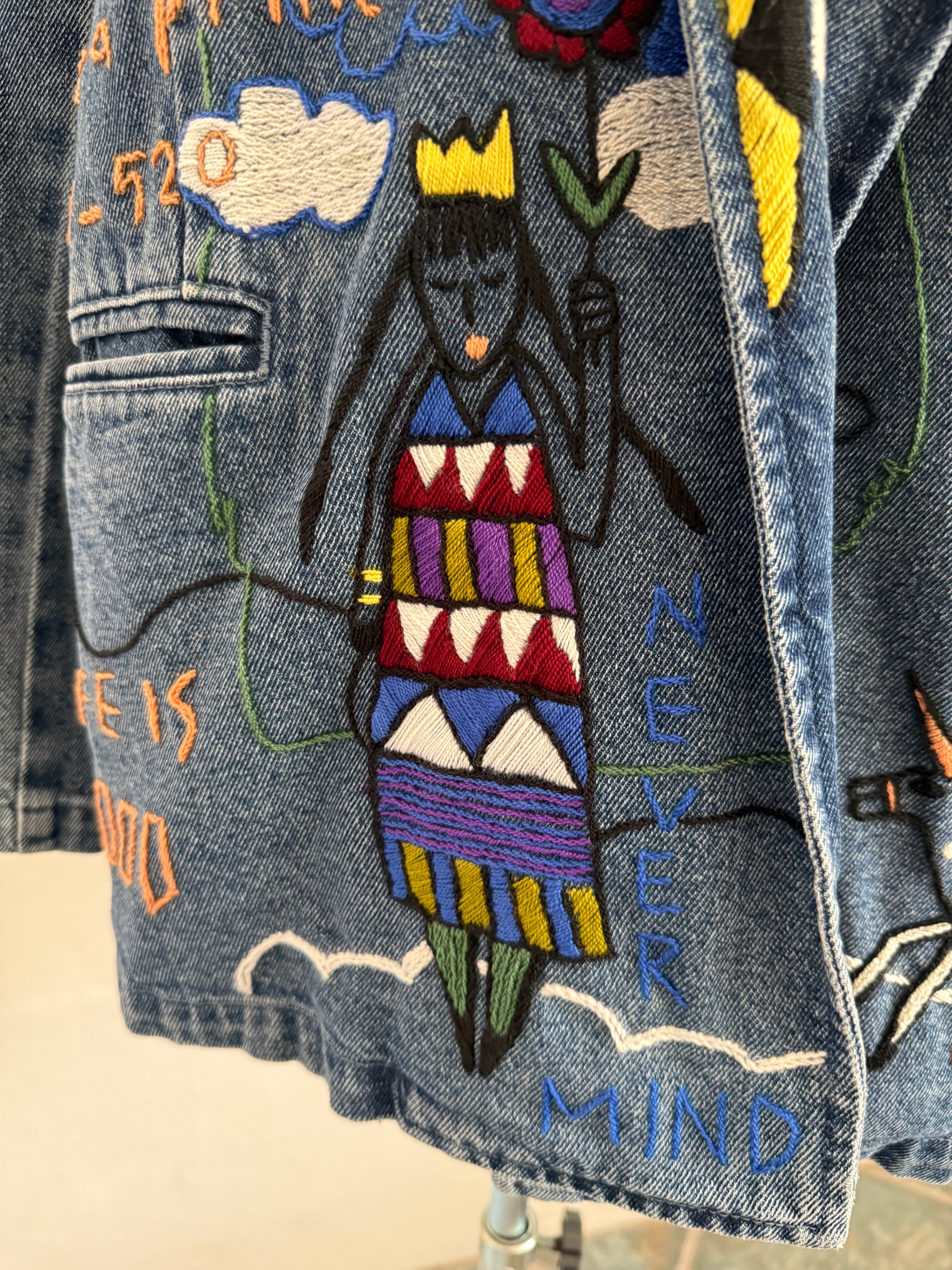 Dreamscape Art Denim Blazer